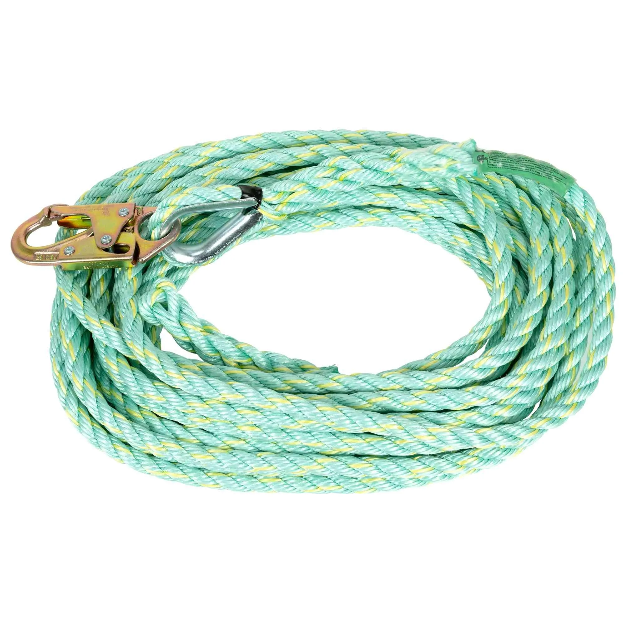 Peakworks Premium Vertical Lifeline - Fall Protection Polysteel 5/8" Diameter Rope Made for Construction, Roofing