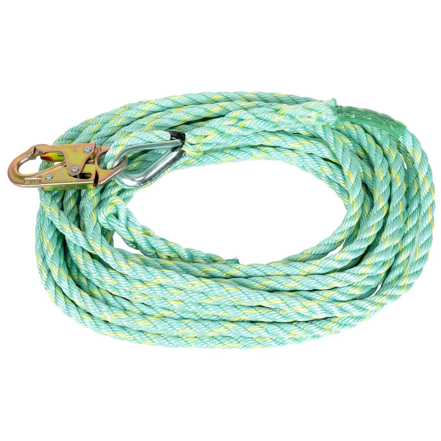 Peakworks Premium Vertical Lifeline - Fall Protection Polysteel 5/8" Diameter Rope Made for Construction, Roofing