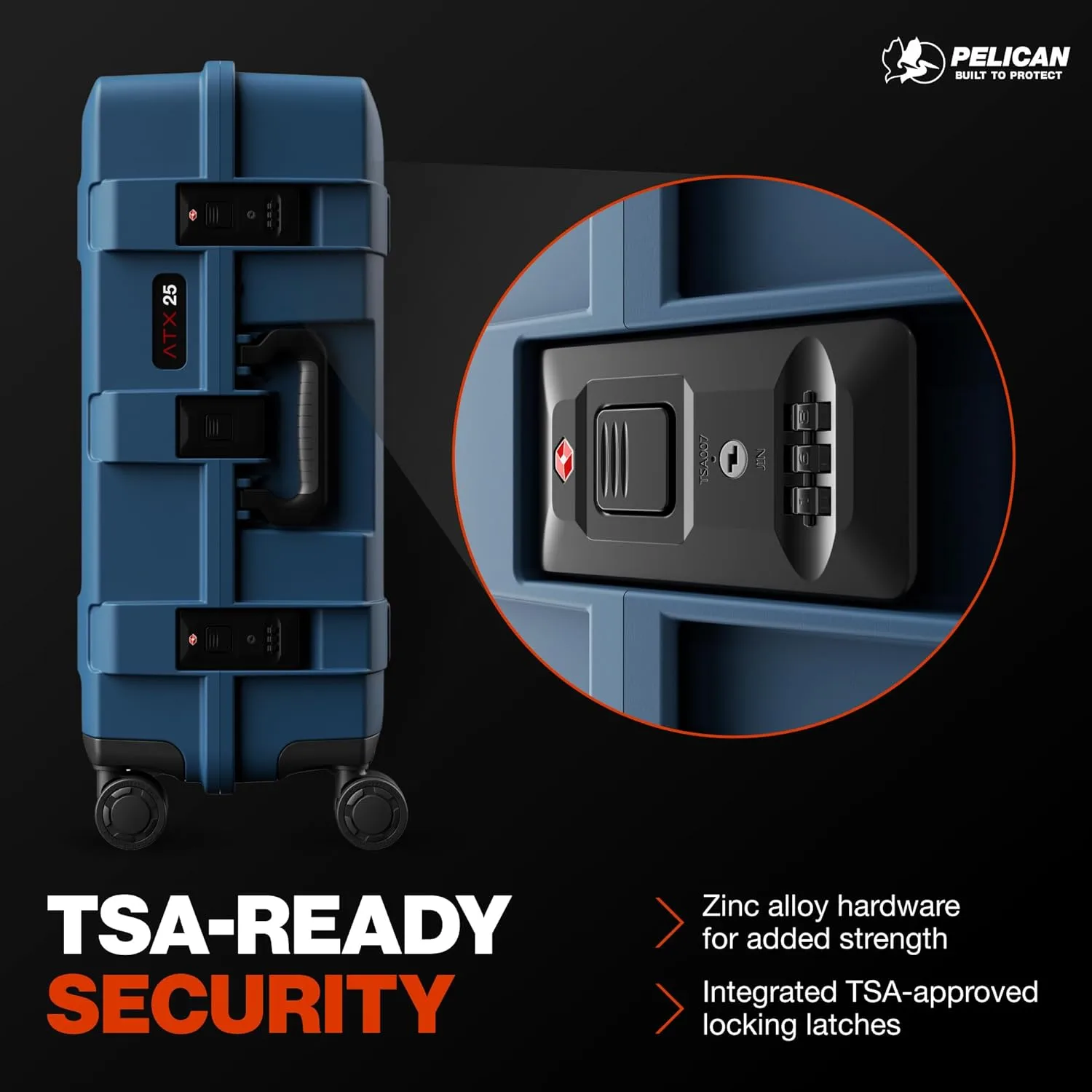 Pelican ATX Hard-Sided Travel Luggage