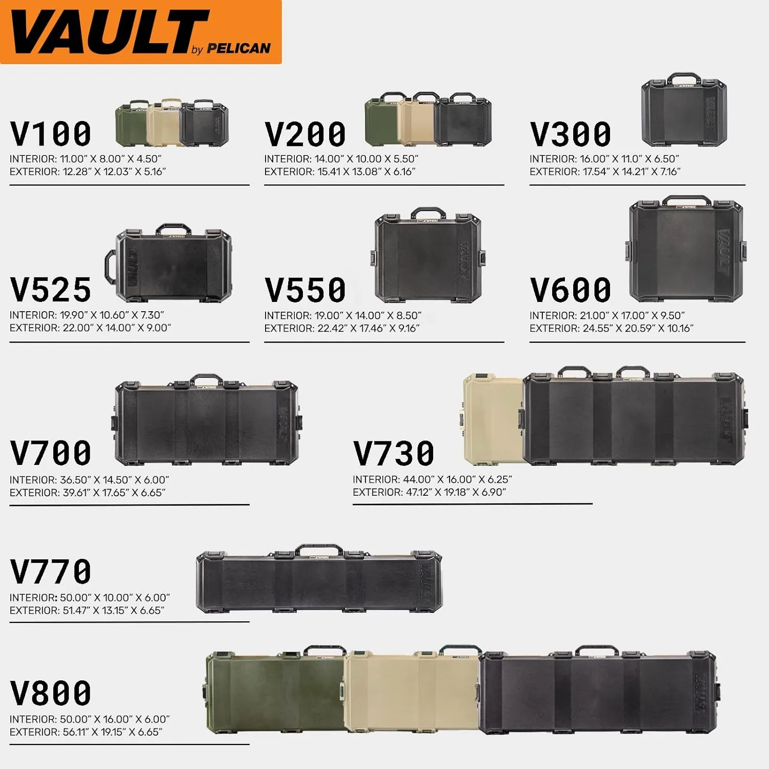 Pelican Vault Polyethylene Hard Case