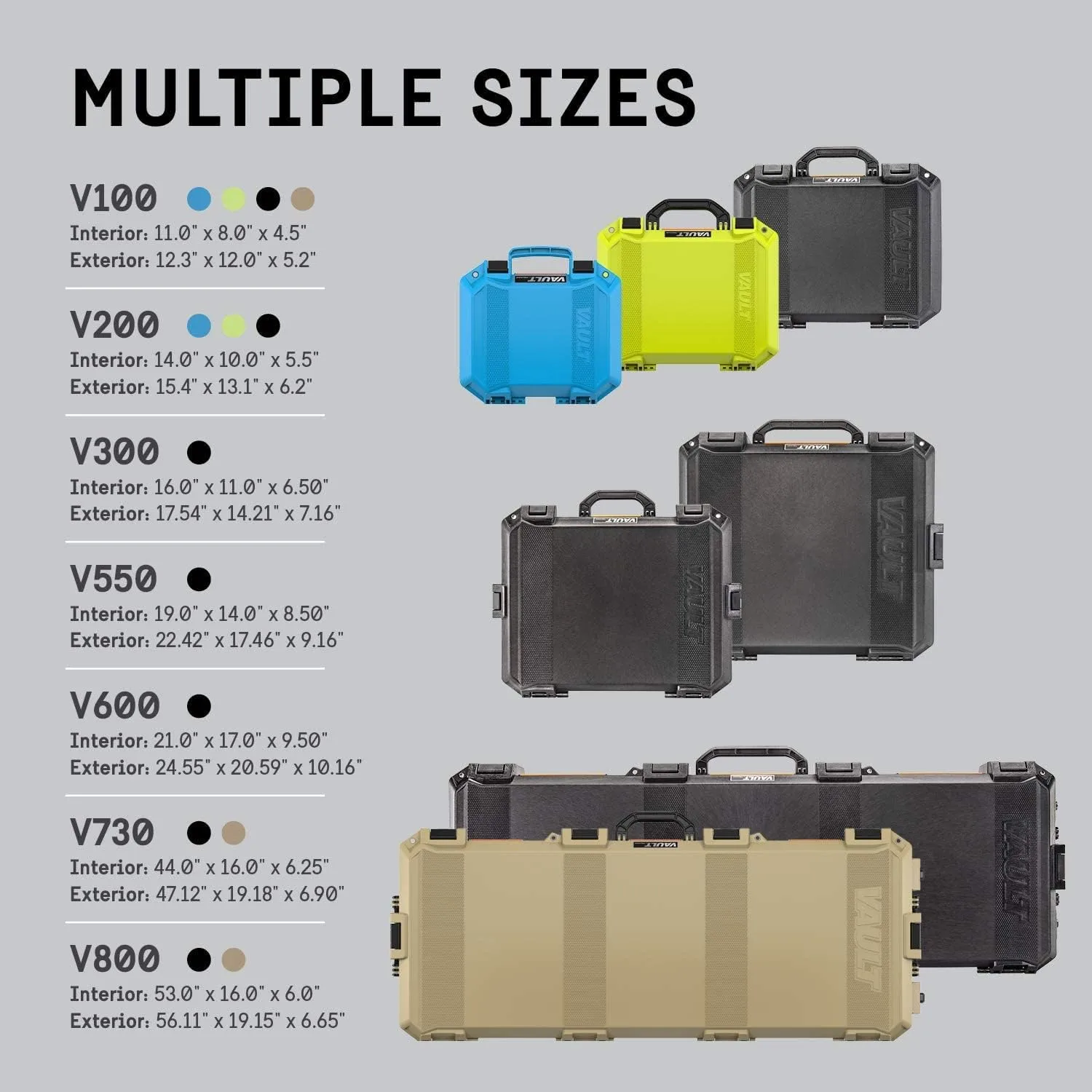 Pelican Vault V550 Hard Case (Camera, Pistol, Gear, Equipment) With Foam V550 Black