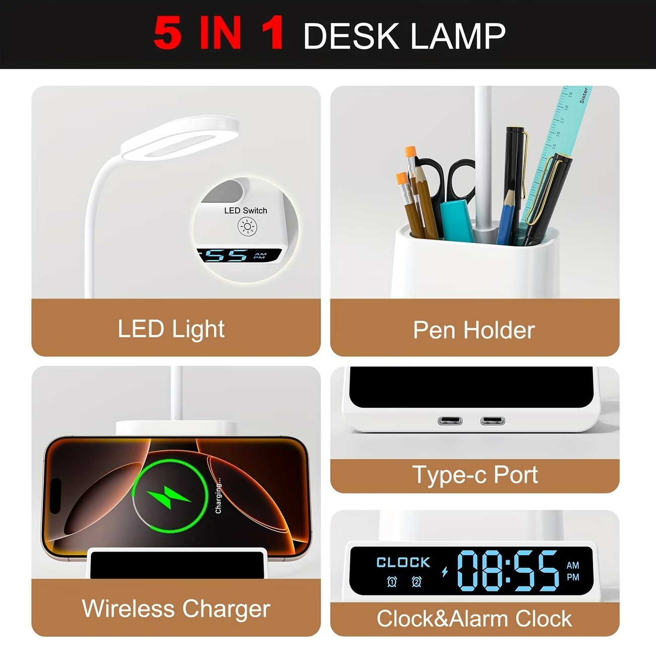 Multi-function Wireless Charger With Table Lamp