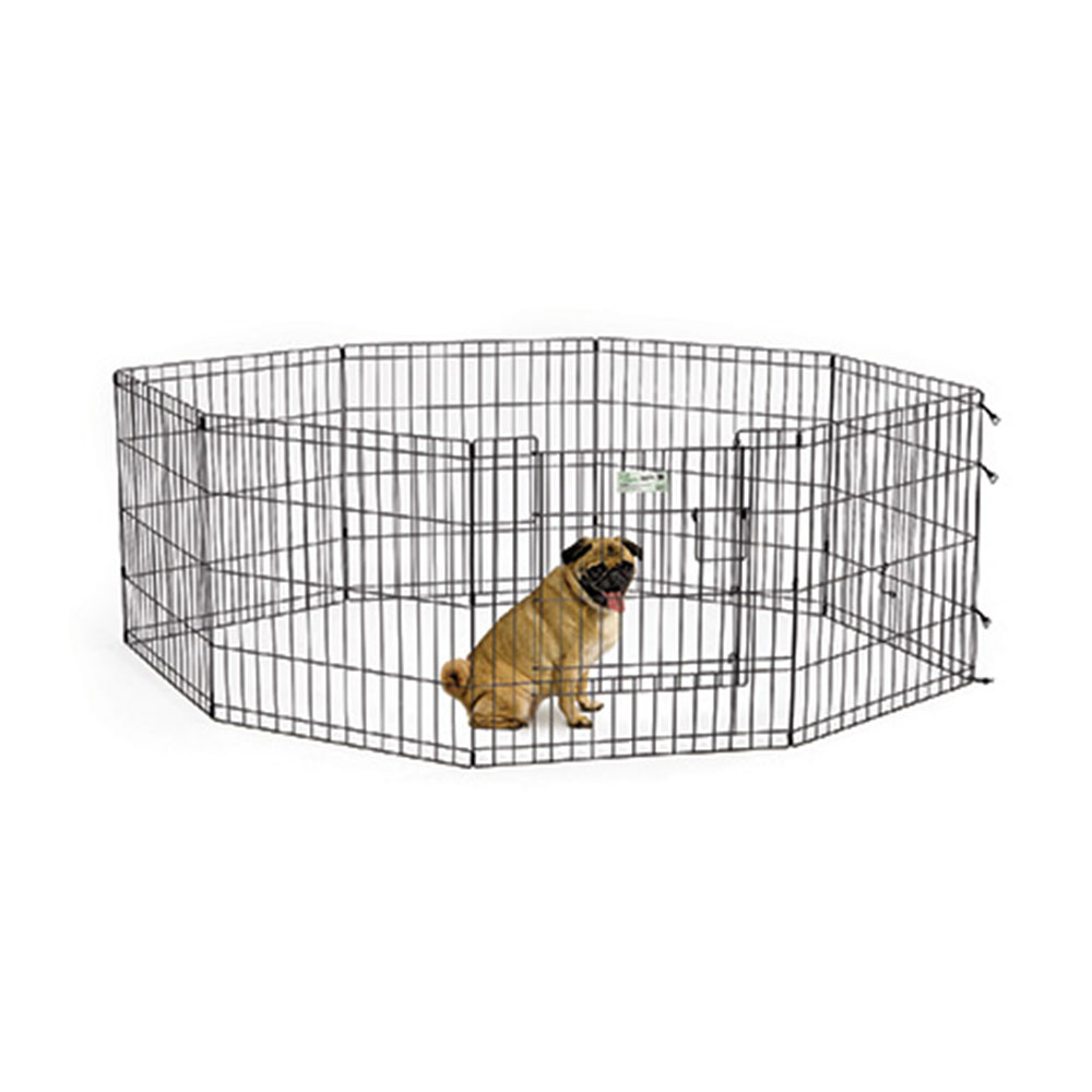 MIdwest Homes 24" Black Exercise Pen With Full MAX Lock Door MIdwest Homes 24" Black Exercise Pen With Full MAX Lock Door