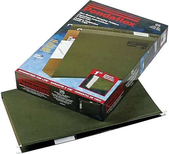 Pendaflex Extra Capacity Reinforced Hanging Folders, Legal, Standard Green