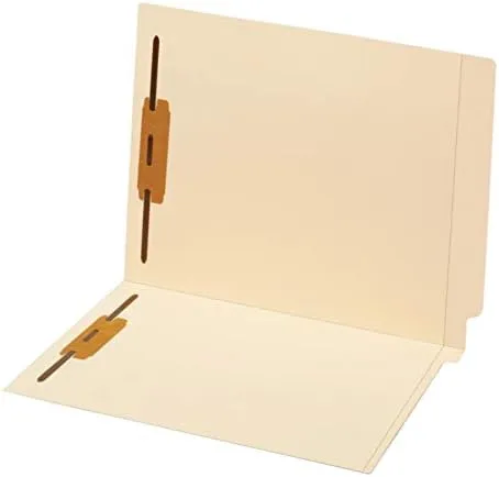 Globe-Weis/Pendaflex 100% Recycled End Tab Fastener Folders, Letter Size, Manila, 50/Box (44115R)