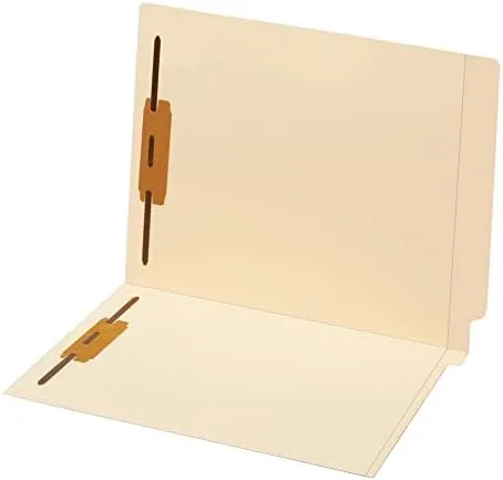 Globe-Weis/Pendaflex 100% Recycled End Tab Fastener Folders, Letter Size, Manila, 50/Box (44115R)