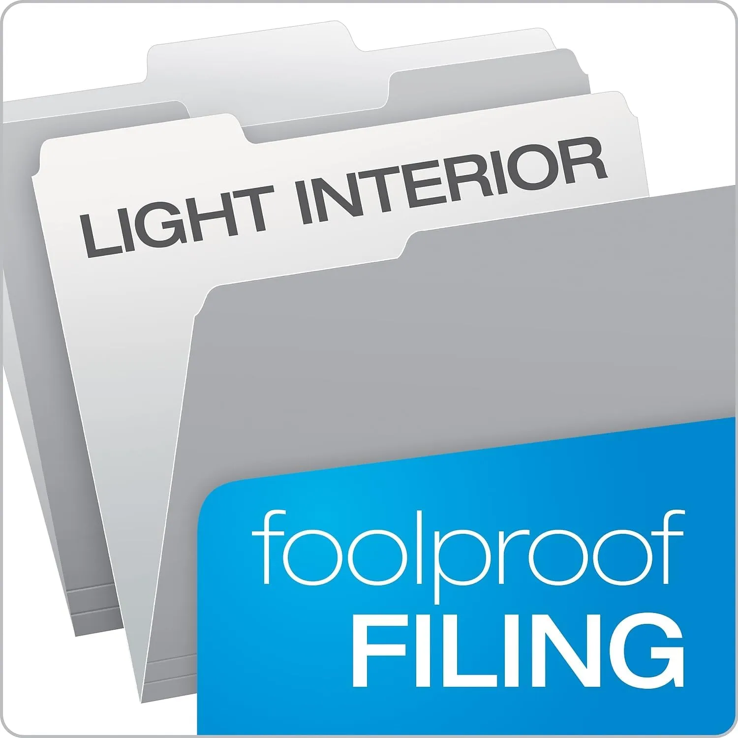 Pendaflex Interior File Folders, 1/3 Cut, Top Tab, Letter Size, Gray, 100 per Box (4210 1/3 GRA)