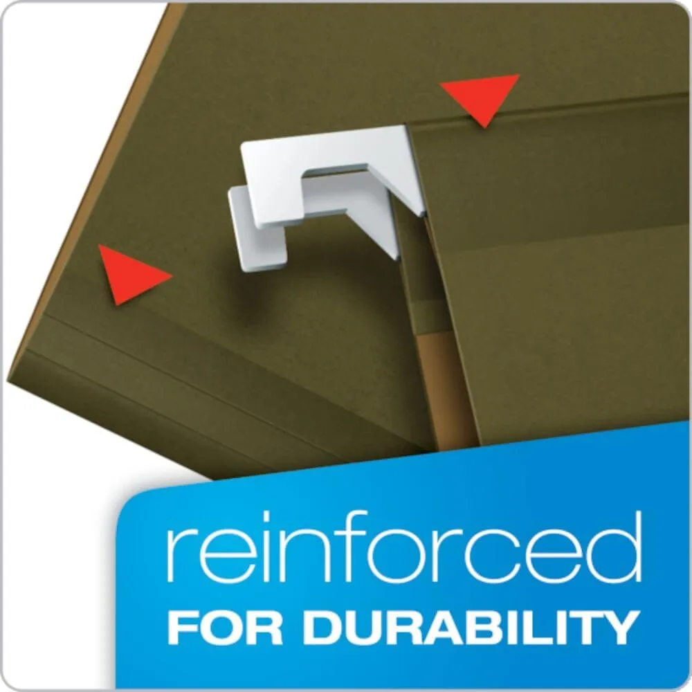 Pendaflex Extra Capacity Reinforced Hanging Folders, Legal, Standard Green