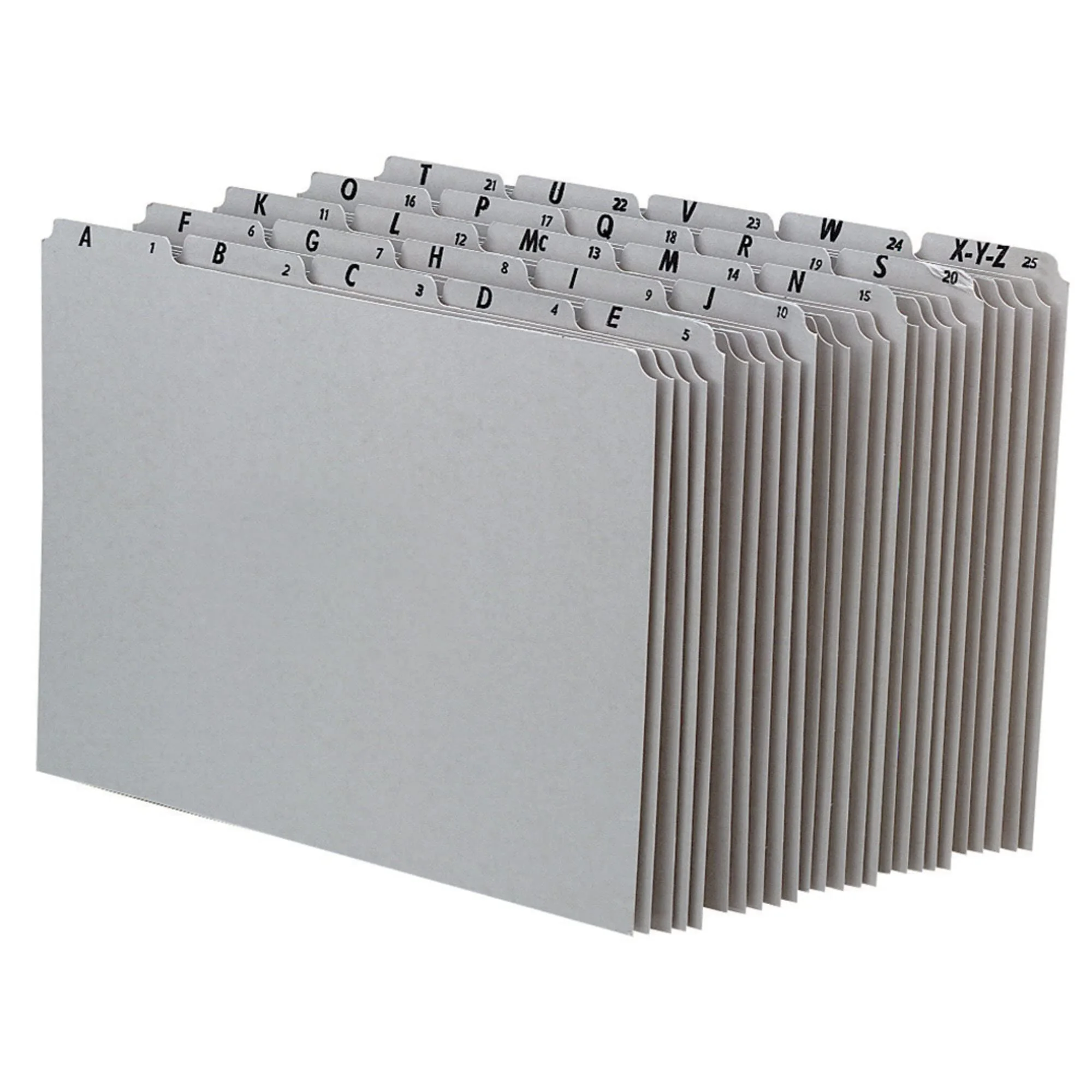 Pendaflex A-Z Top Tab Recycled Gray Pressboard 1/5-Tab File Guides, Letter, 25/Set (PN925)