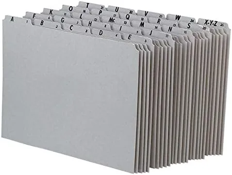 Pendaflex A-Z Top Tab Recycled Gray Pressboard 1/5-Tab File Guides, Letter, 25/Set (PN925)