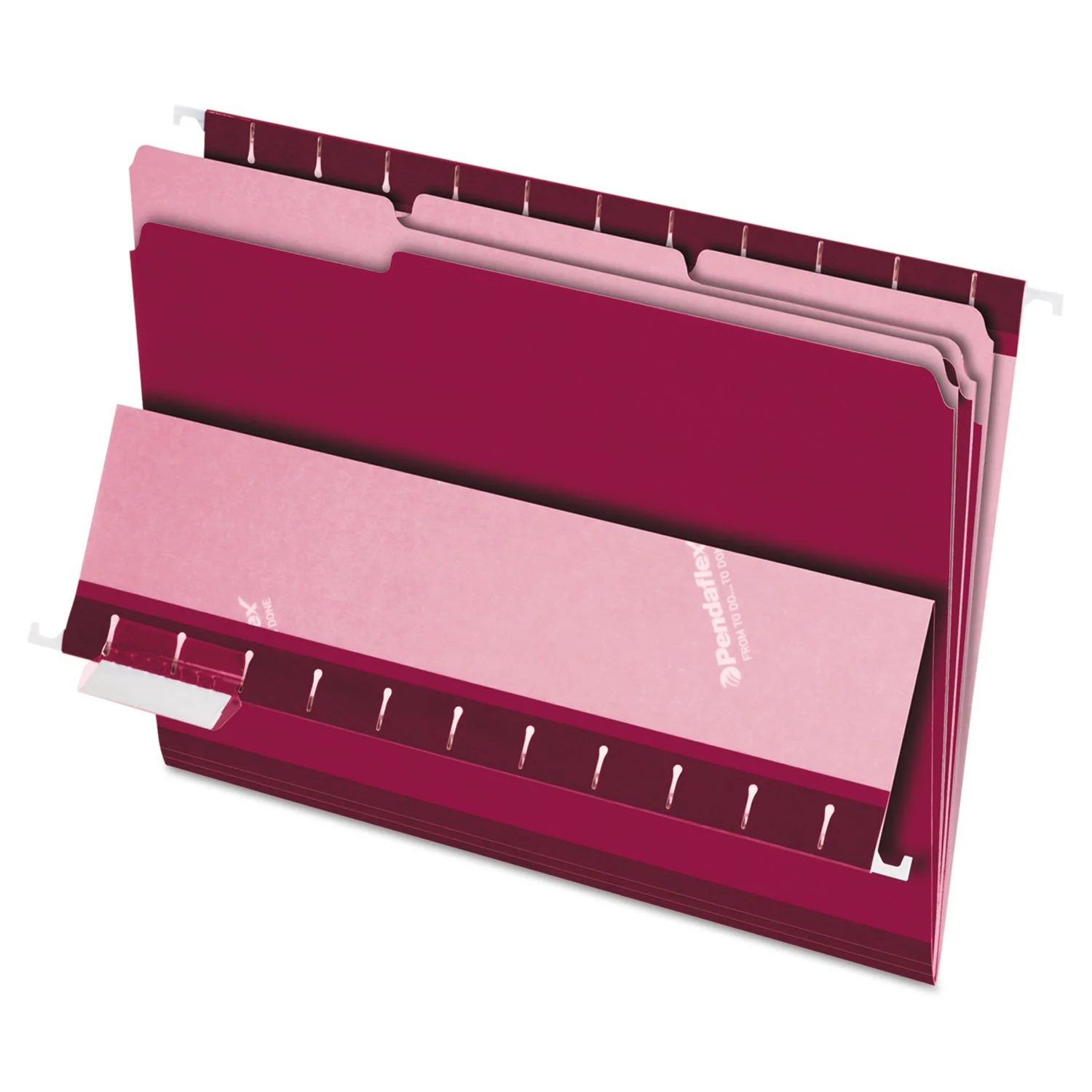 Pendaflex 421013BUR Interior File Folders, 1/3 Cut Top Tab, Letter, Burgundy, 100/Box