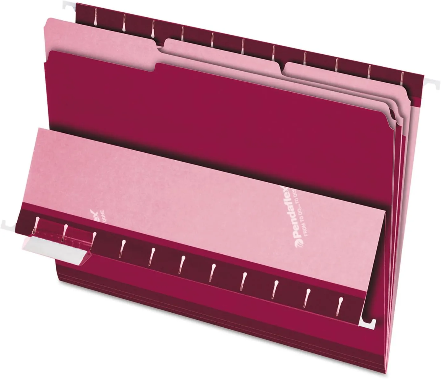 Pendaflex 421013BUR Interior File Folders, 1/3 Cut Top Tab, Letter, Burgundy, 100/Box