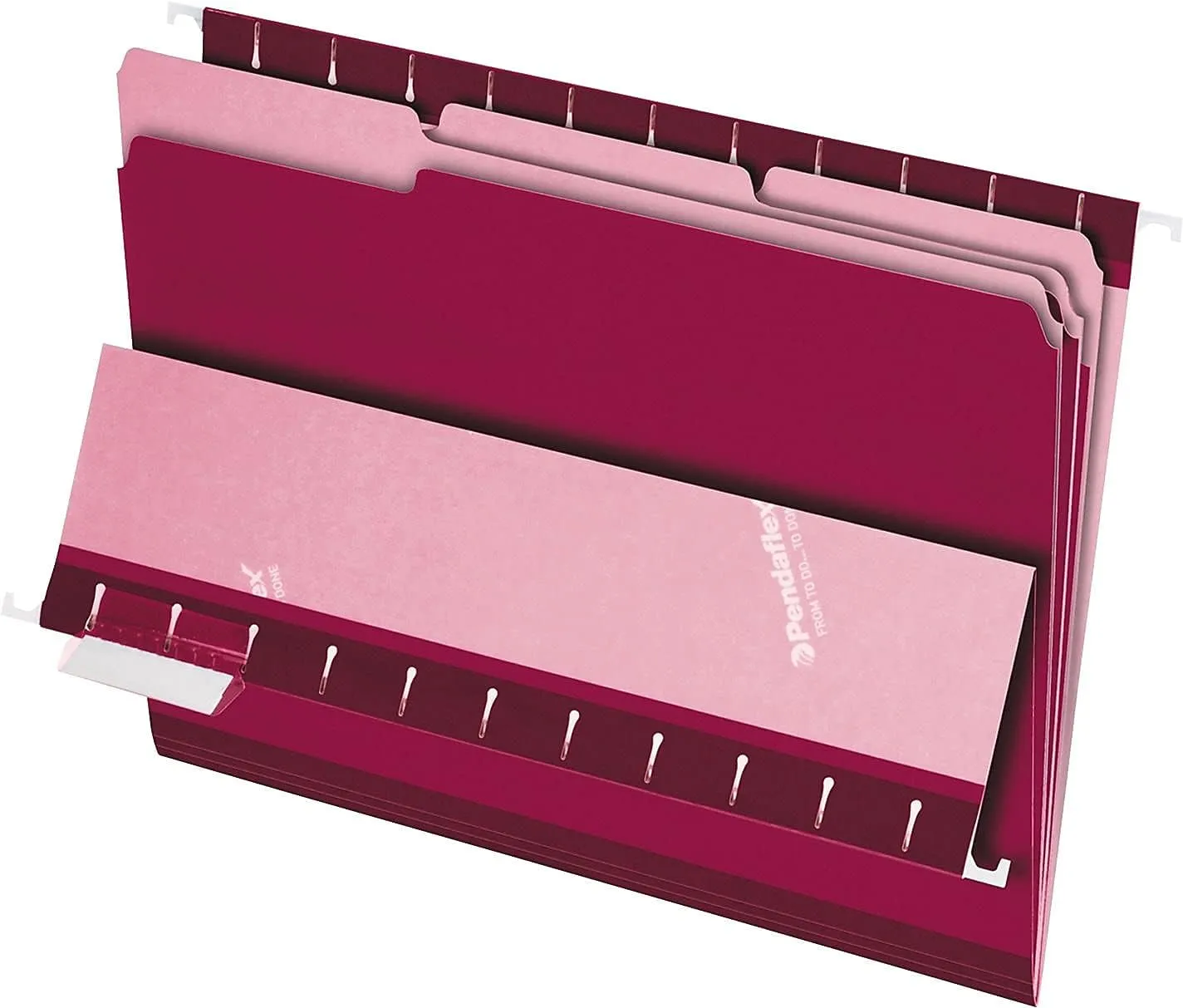 Pendaflex 421013BUR Interior File Folders, 1/3 Cut Top Tab, Letter, Burgundy, 100/Box