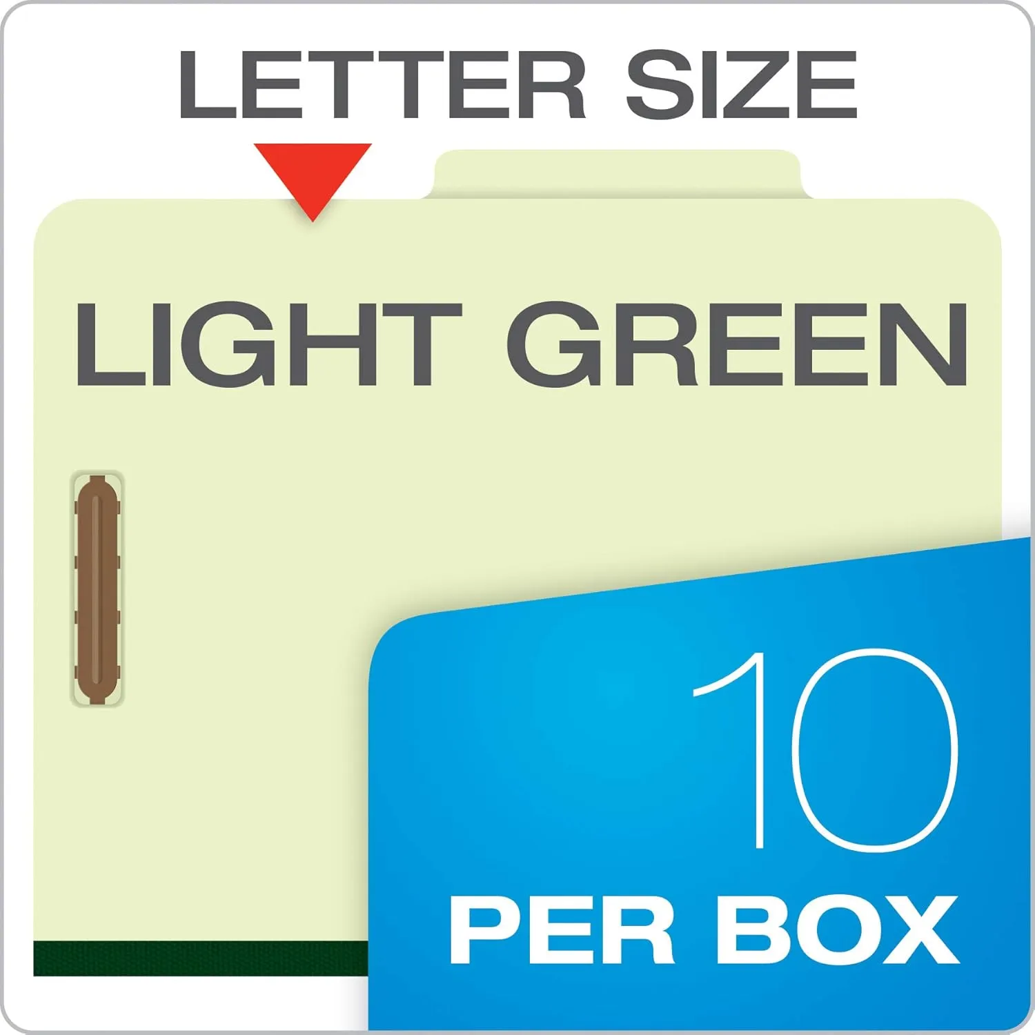 Pendaflex Classification Folders – 2 Dividers, Light Green, Letter, 10/BX (17173) Letter Size - 6 Section