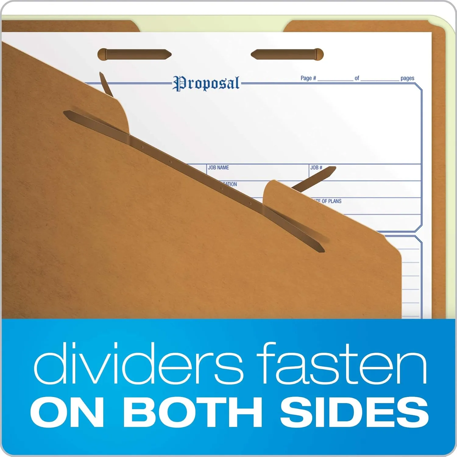 Pendaflex Classification Folders – 2 Dividers, Light Green, Letter, 10/BX (17173) Letter Size - 6 Section