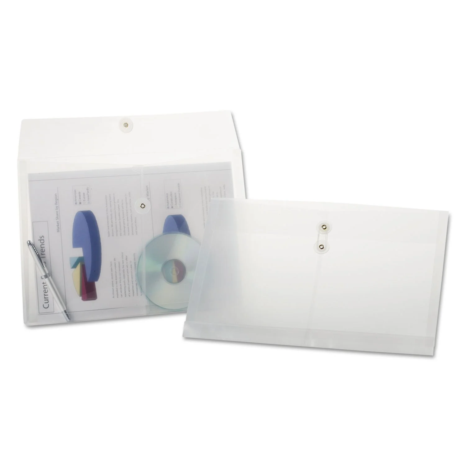 Pendaflex Expandable Poly String & Button Booklet Envelope, Legal, Clear, 3-Pack