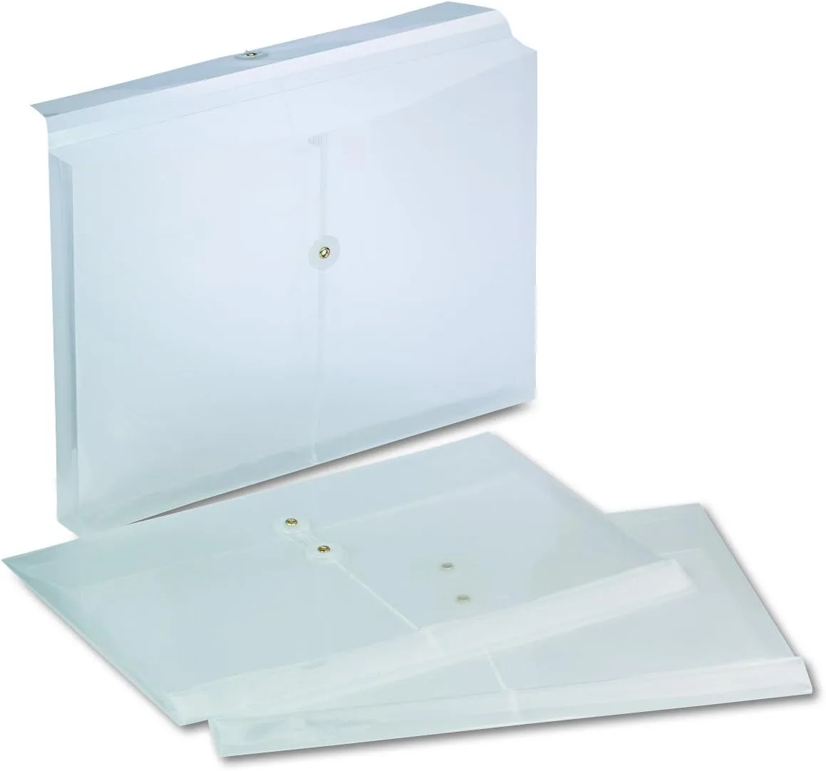 Pendaflex Expandable Poly String & Button Booklet Envelope, Legal, Clear, 3-Pack