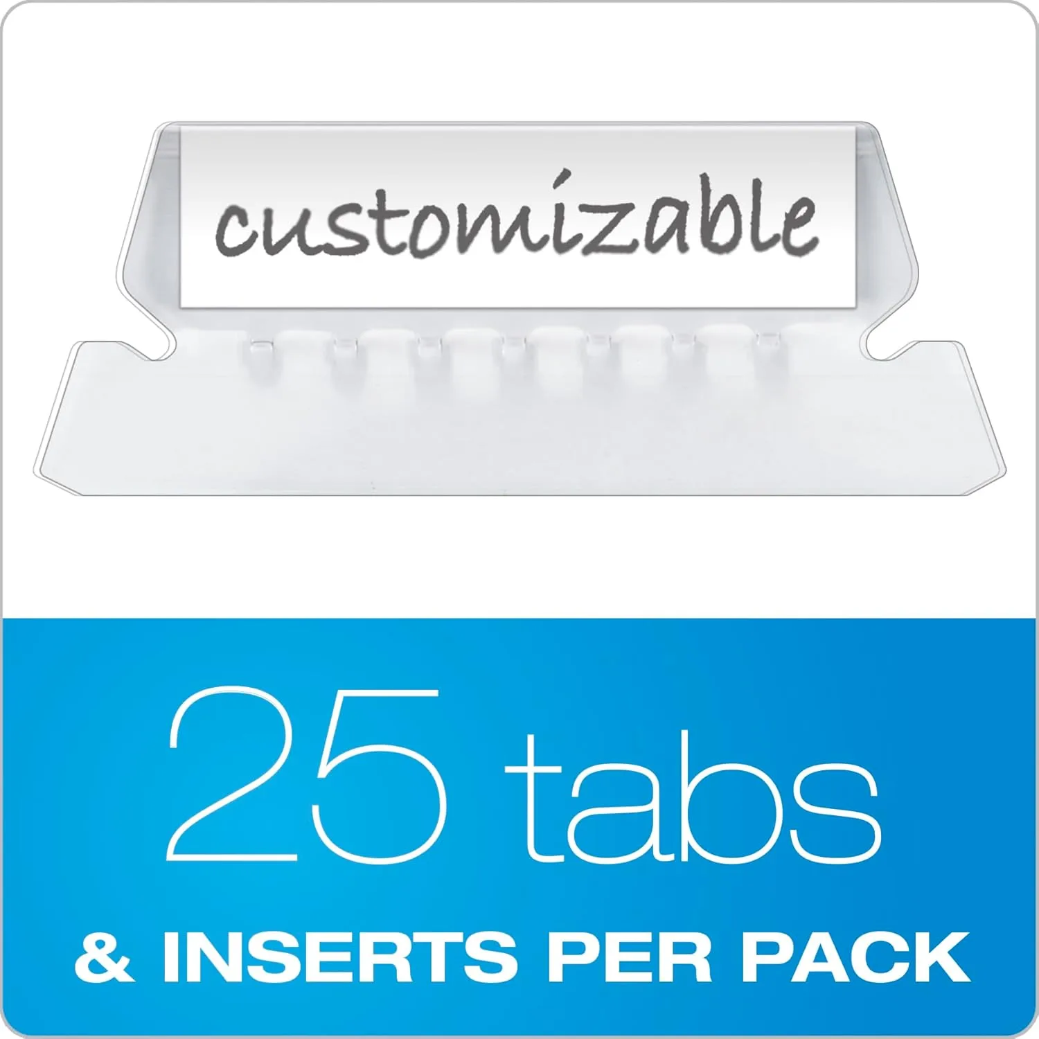 Pendaflex Hanging File Folder Plastic Tabs, Clear, Pack of 25