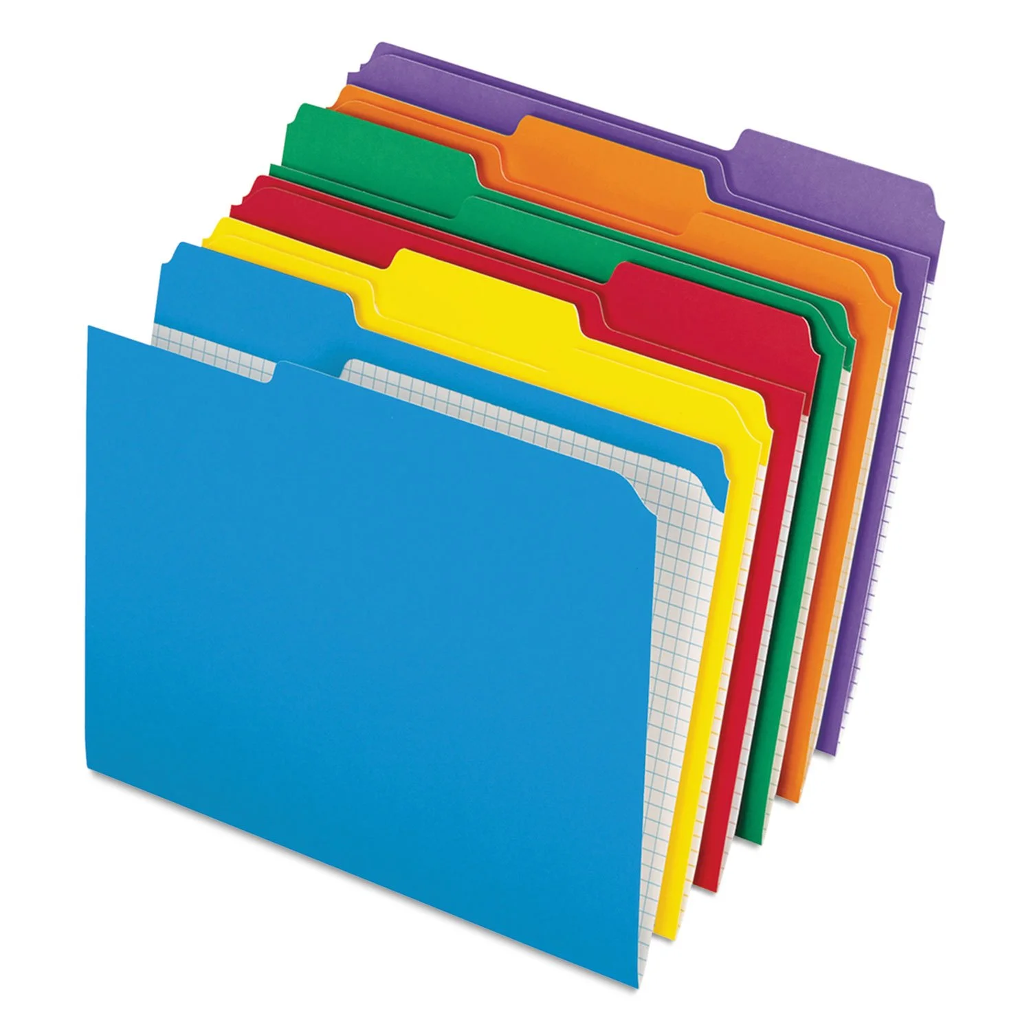 PENDAFLEX Color File Folders with Interior Grid, Letter, 1/3-Cut Tabs