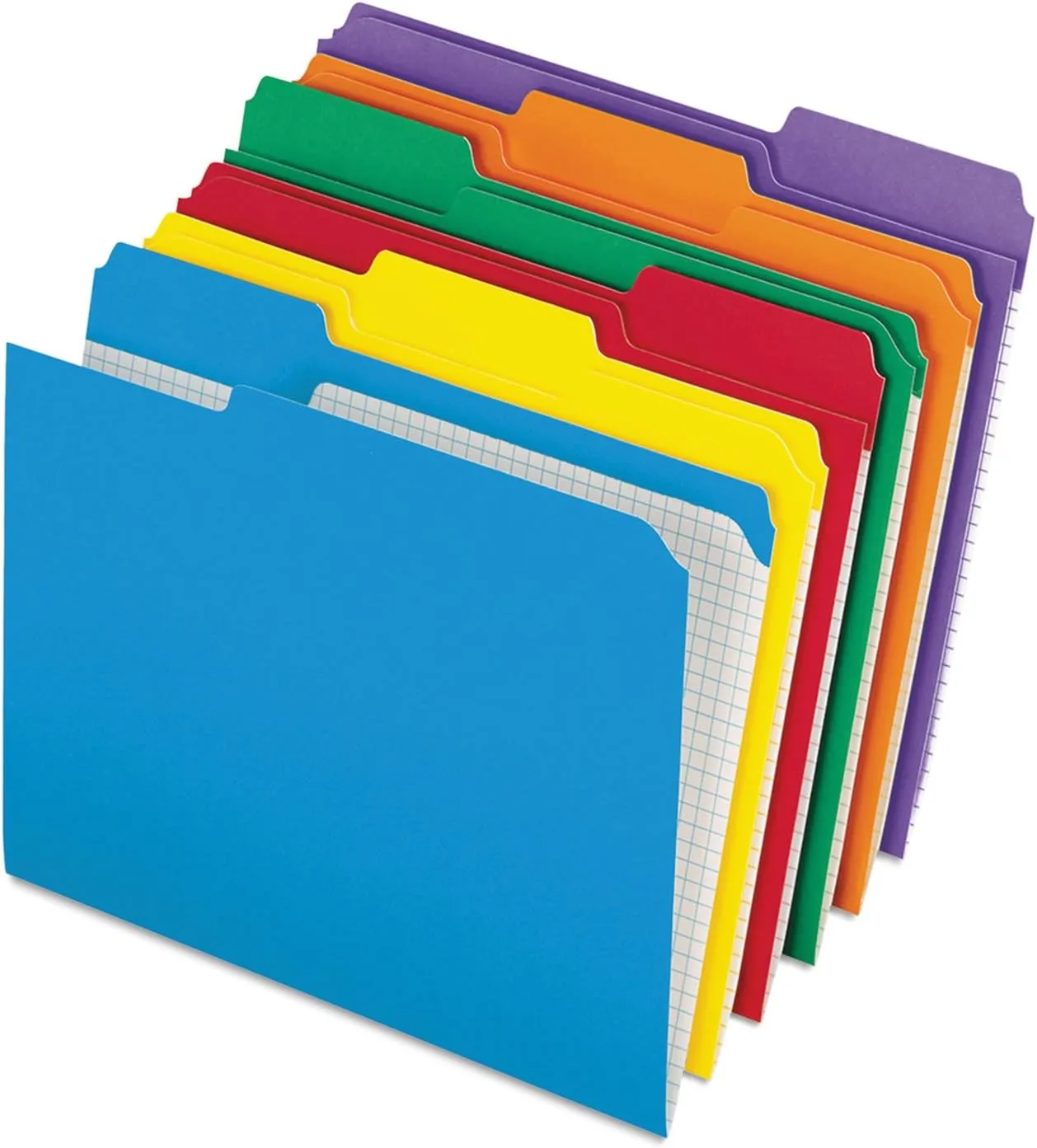 PENDAFLEX Color File Folders with Interior Grid, Letter, 1/3-Cut Tabs