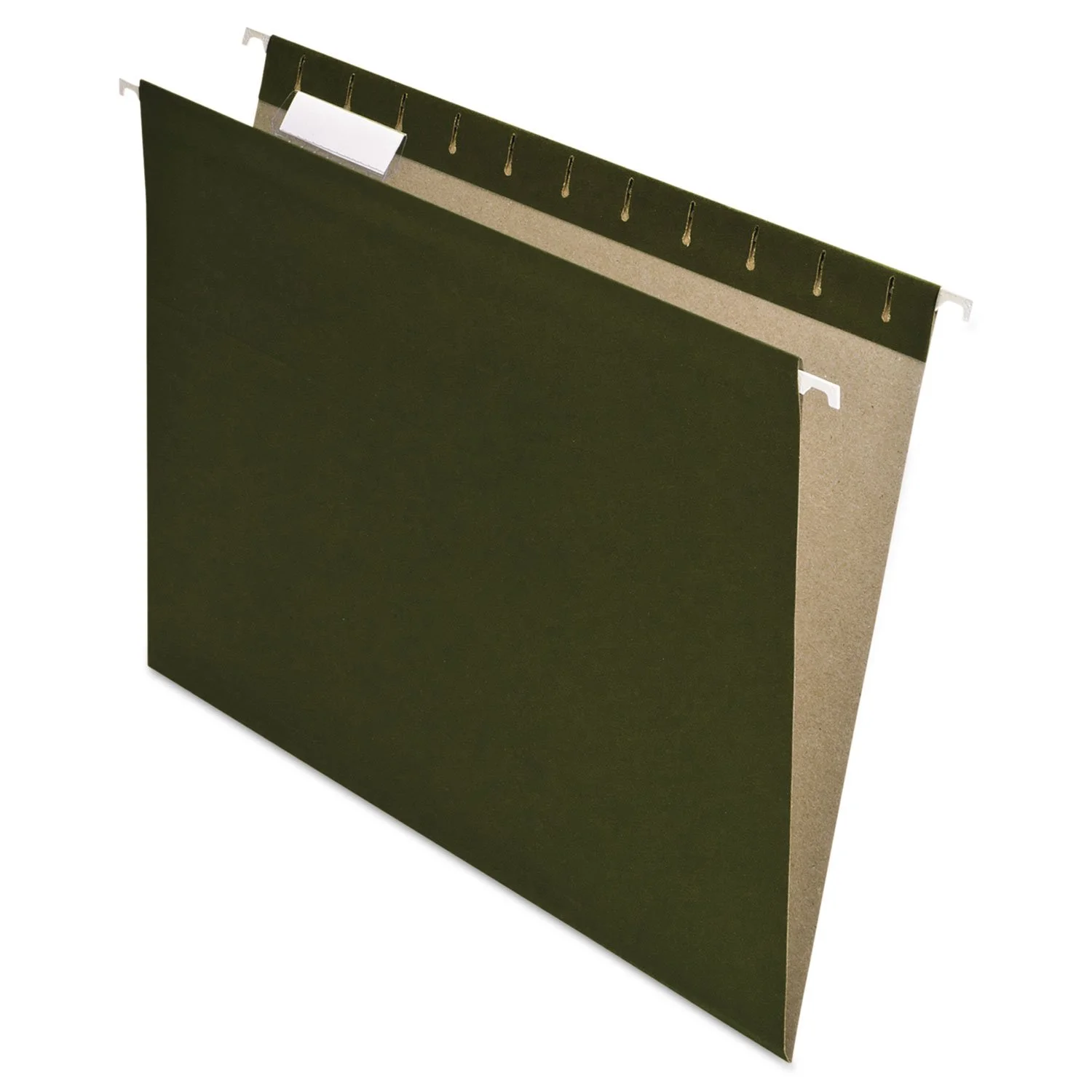 Pendaflex Earthwise 100% Recycled Hanging File Folders, Letter Size, 1/5-Cut Tabs, Green, 25/Box