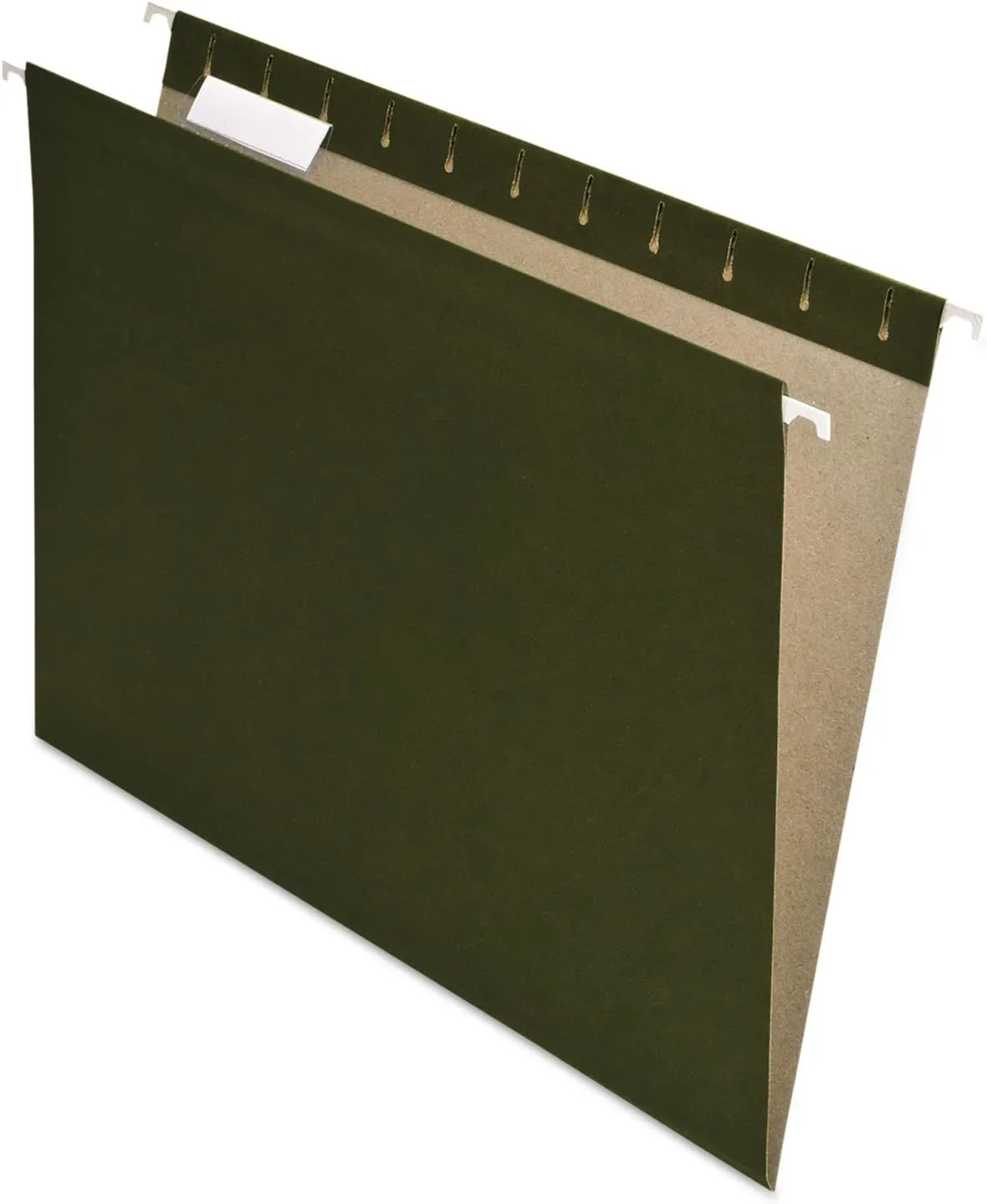 Pendaflex Earthwise 100% Recycled Hanging File Folders, Letter Size, 1/5-Cut Tabs, Green, 25/Box
