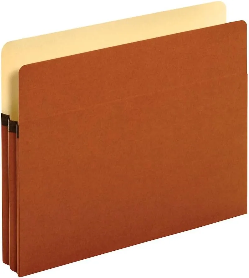 Pendaflex Oxford Expanding File Pockets, Letter, 1.75in Expansion, Red, 25 Pack