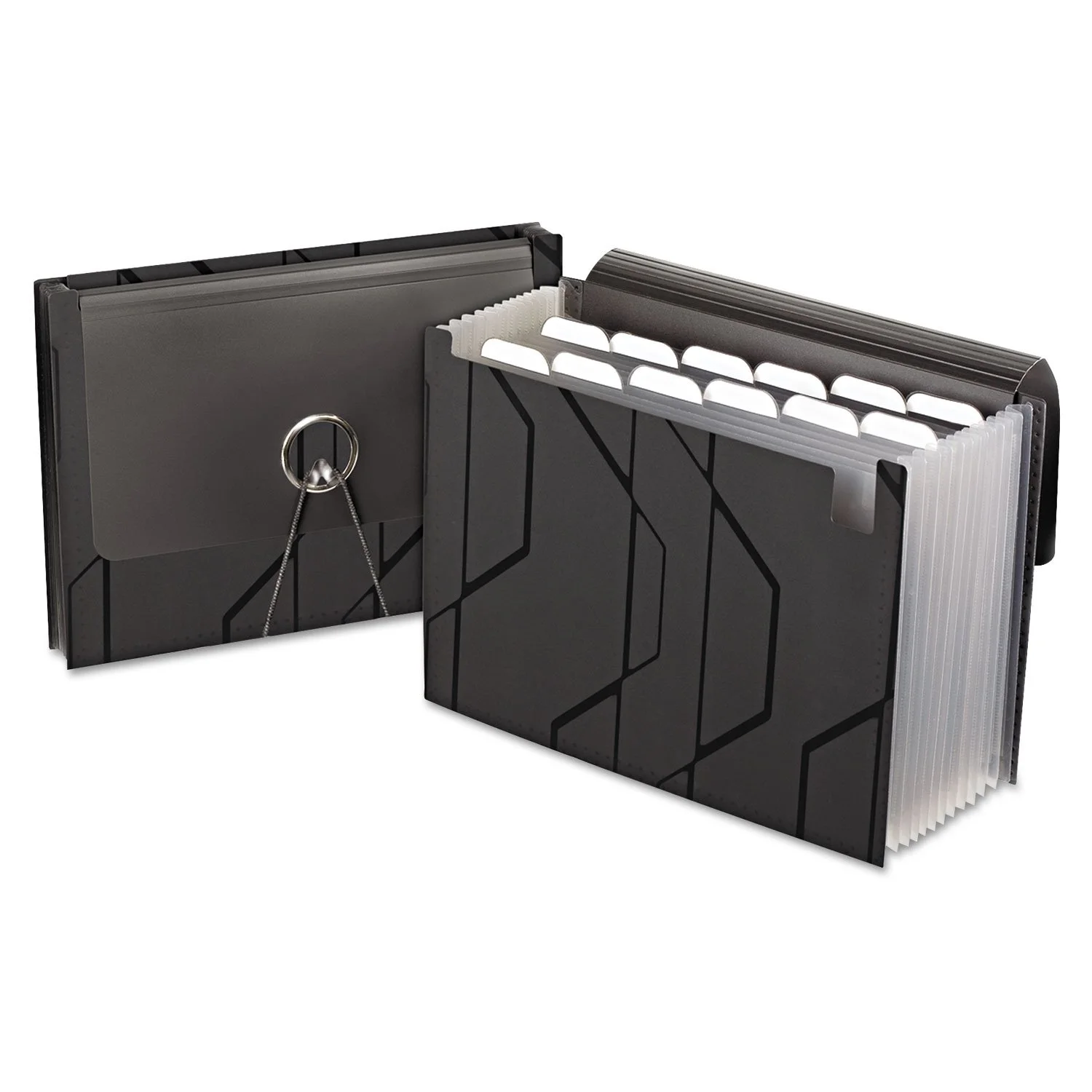Pendaflex Sliding Cover Expanding File, 13 Pockets, Letter Size, Black