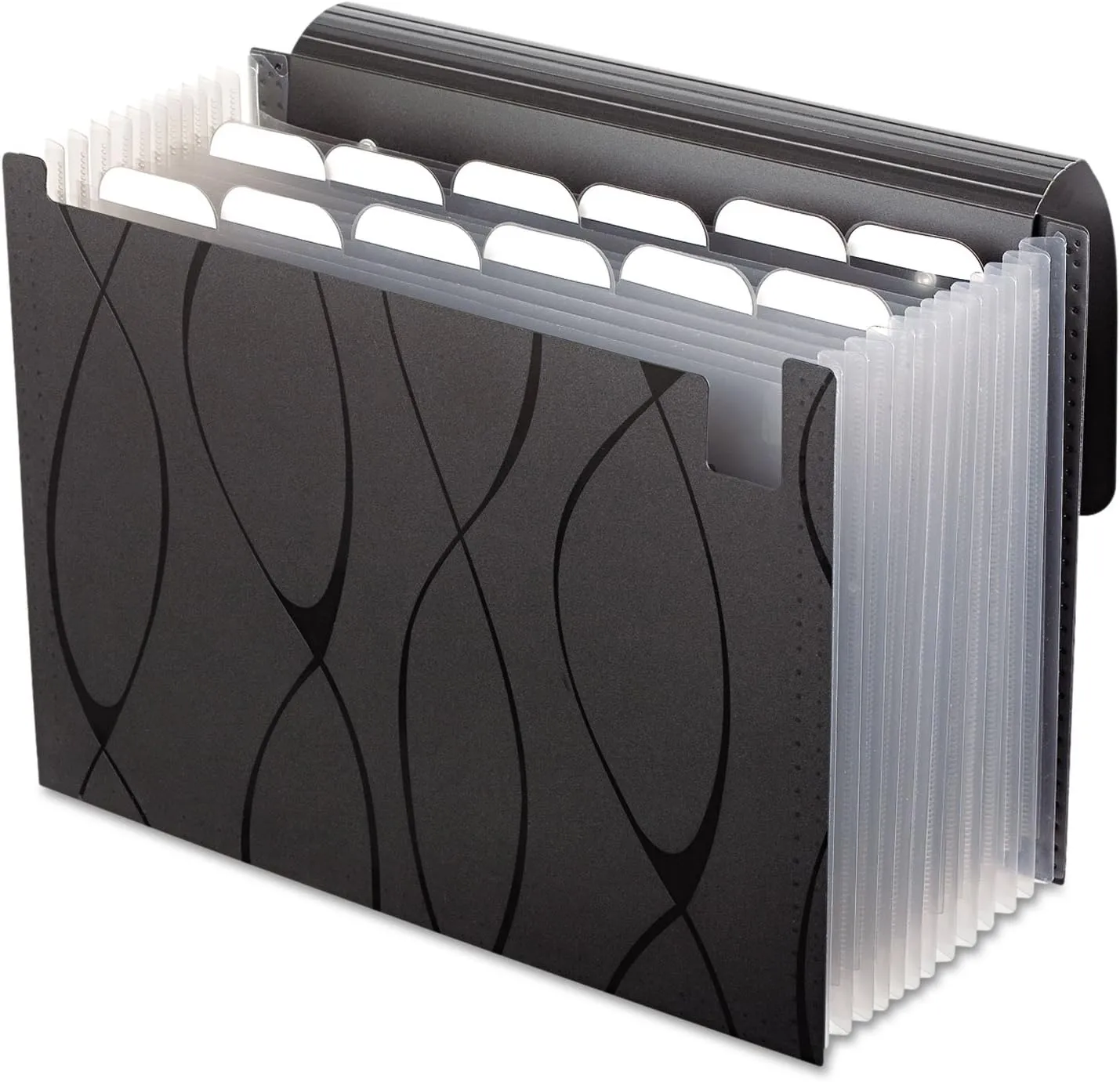 Pendaflex Sliding Cover Expanding File, 13 Pockets, Letter Size, Black