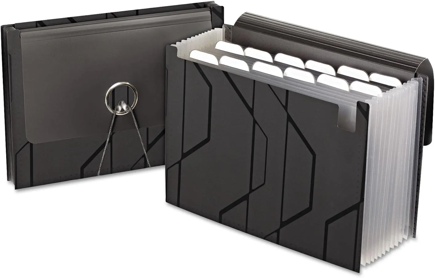 Pendaflex Sliding Cover Expanding File, 13 Pockets, Letter Size, Black