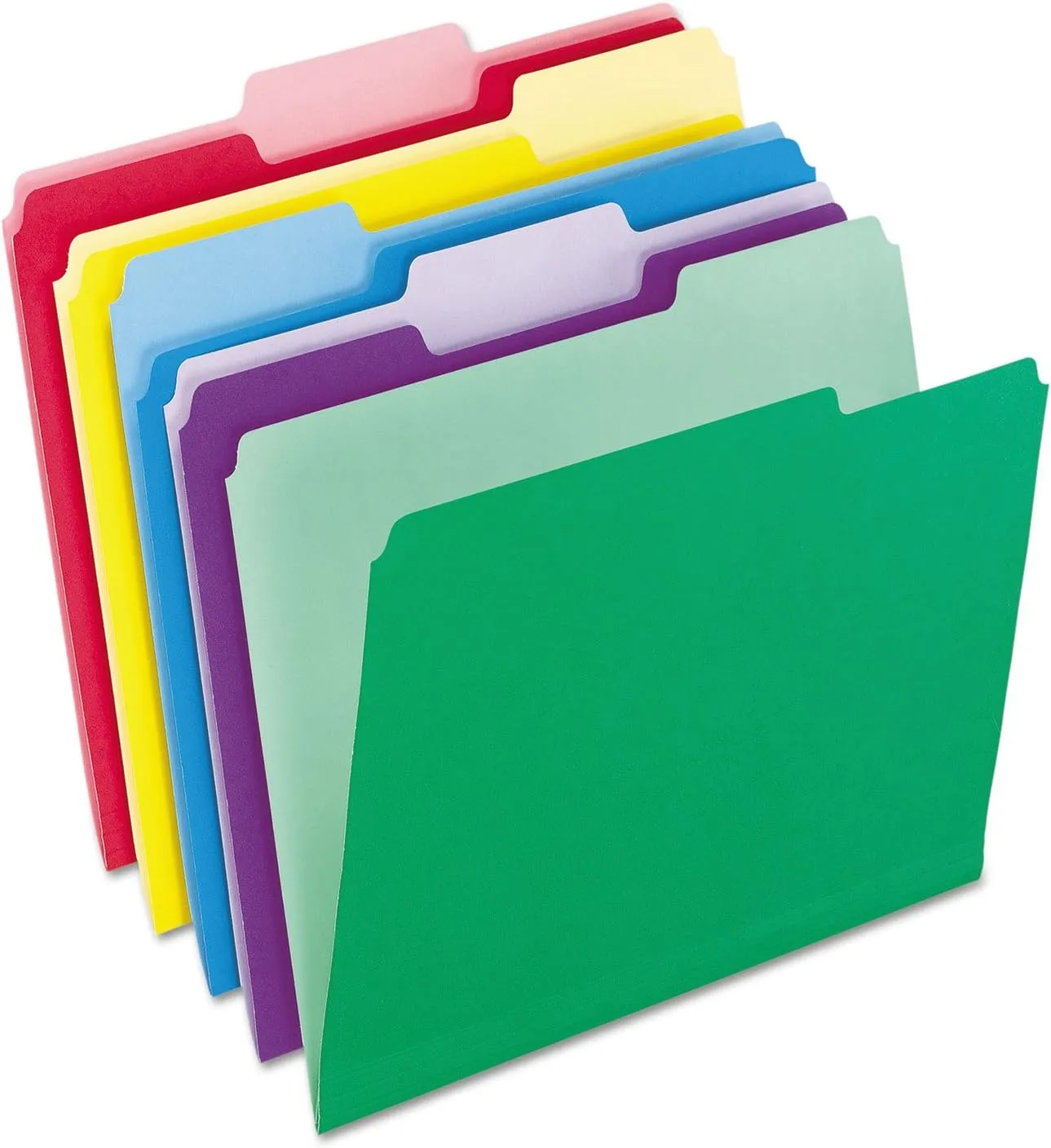 Pendaflex 84370 File Folders with Erasable Tabs, 1/3 Cut Top Tab, Letter, Assorted (Pack of 30)