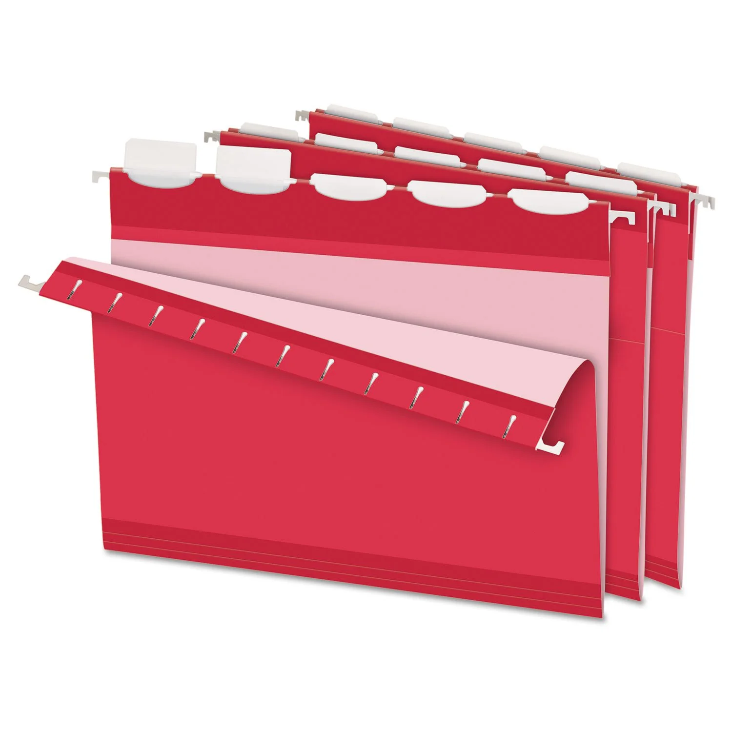 Pendaflex Ready-Tab Reinforced Hanging File Folders, Letter Size, Red, 25/Box