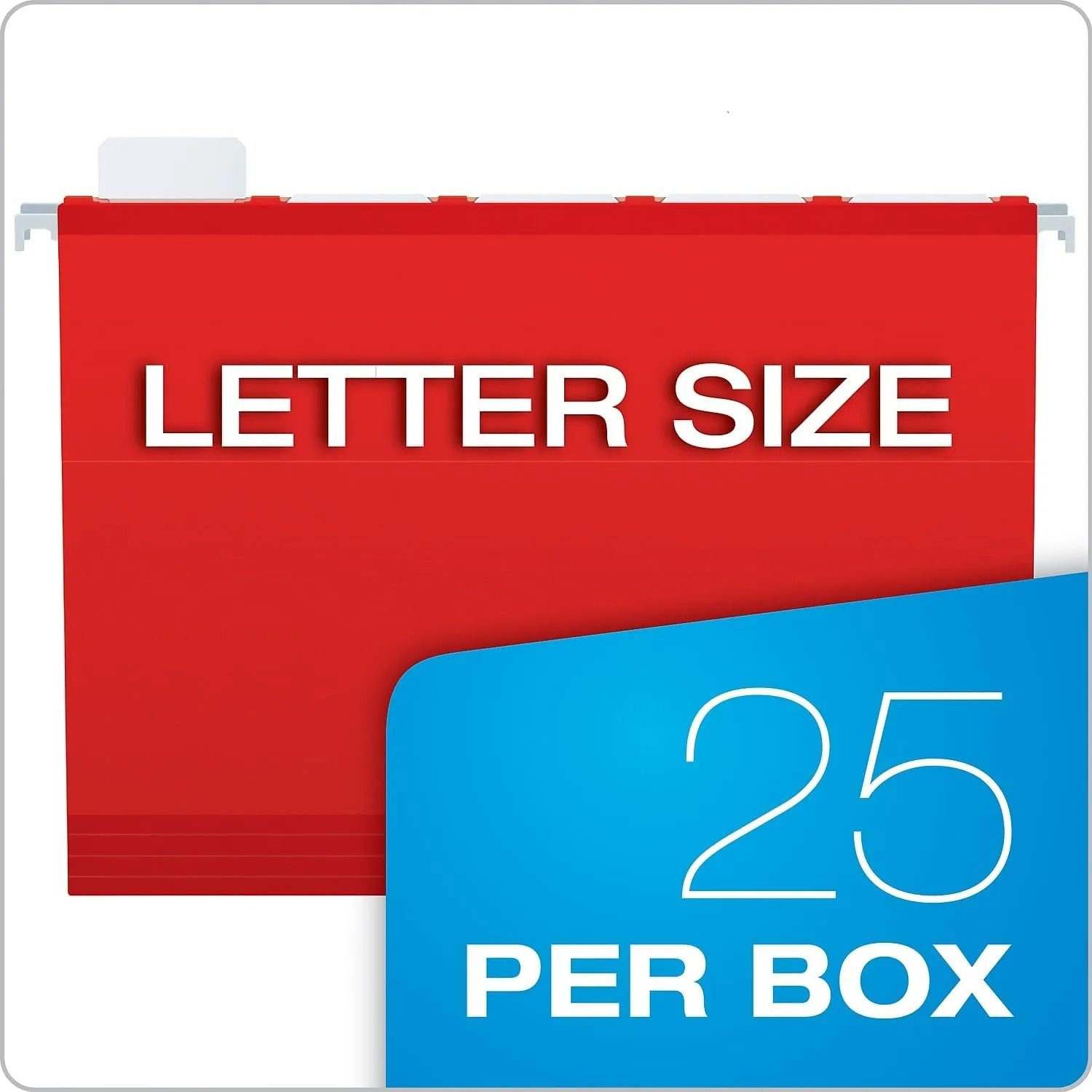 Pendaflex Ready-Tab Reinforced Hanging File Folders, Letter Size, Red, 25/Box