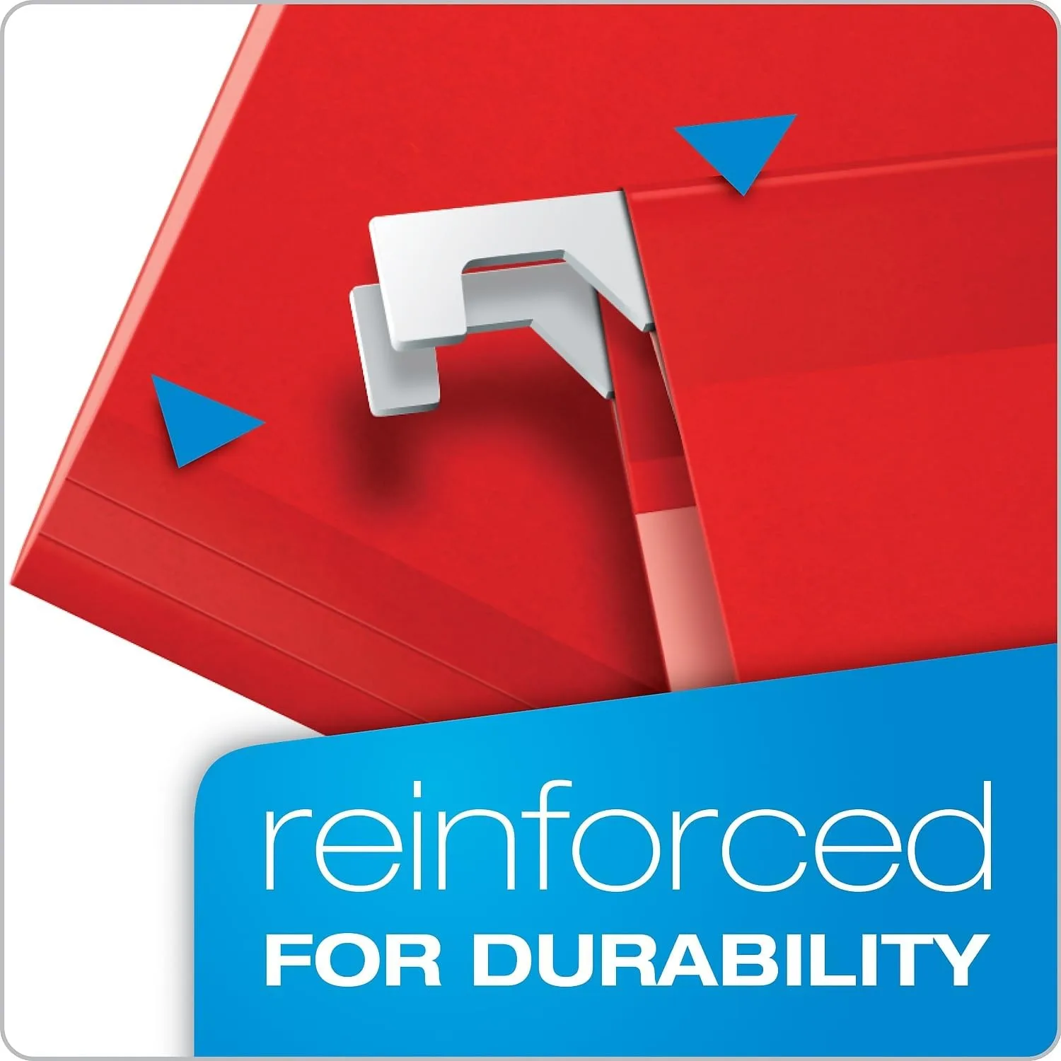 Pendaflex Ready-Tab Reinforced Hanging File Folders, Letter Size, Red, 25/Box