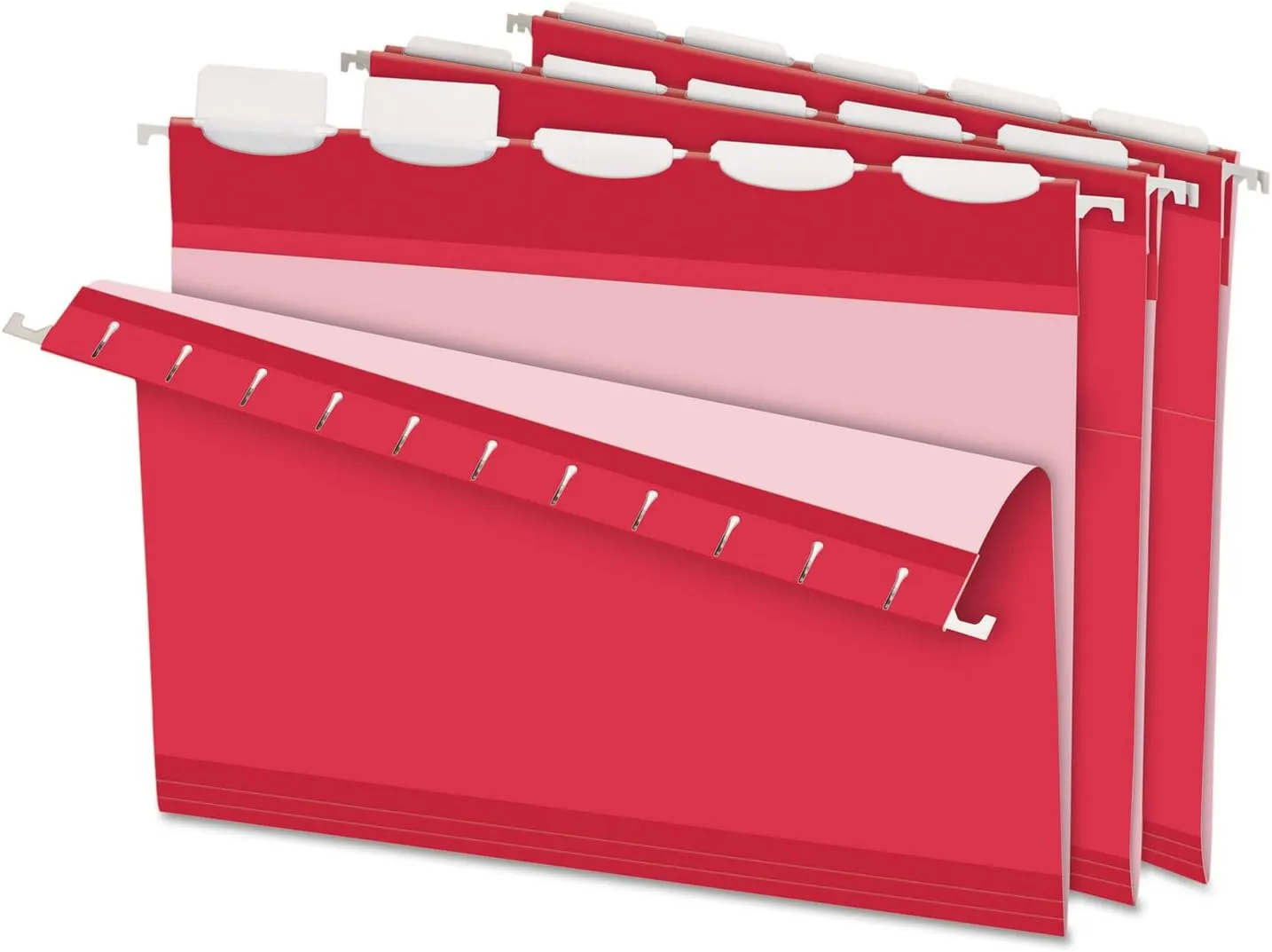 Pendaflex Ready-Tab Reinforced Hanging File Folders, Letter Size, Red, 25/Box