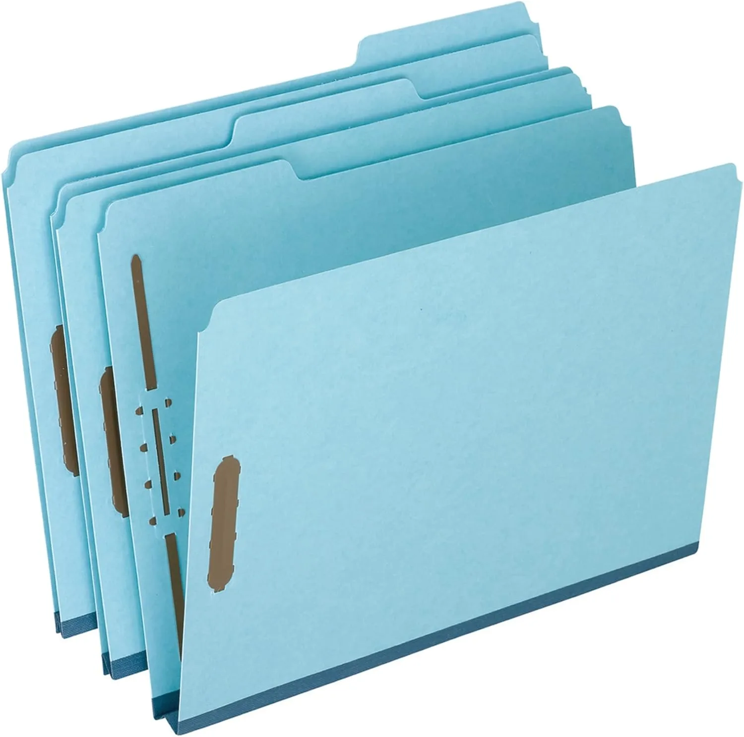 Pendaflex® Heavy-Duty Pressboard Folders With Embossed Fasteners, Letter Size, 100% Recycled, Blue, Pack Of 25