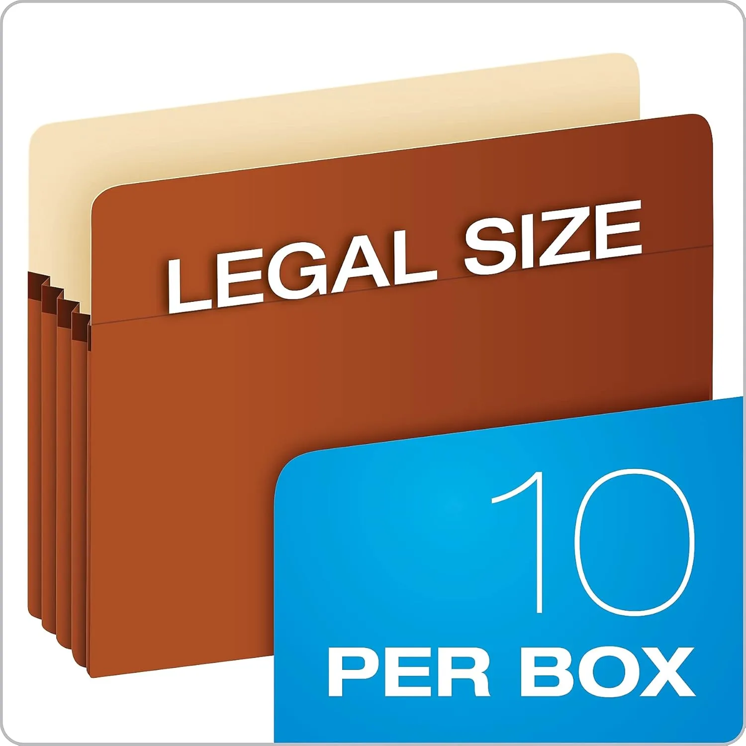 Pendaflex 1526EAM File Pockets, 3-1/2-Inch Exp., Legal, 10/Box, Redrope