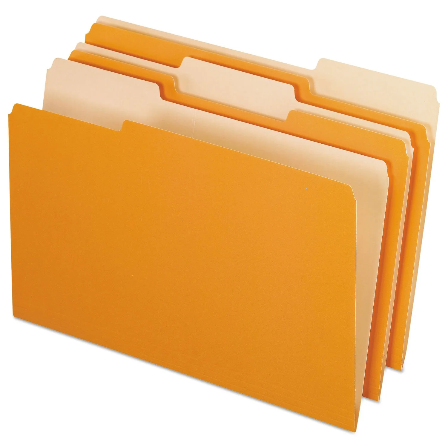 Pendaflex Two-Tone Color File Folders, Legal Size, Orange, 1/3 Cut, 100/BX (153 1/3 ORA)