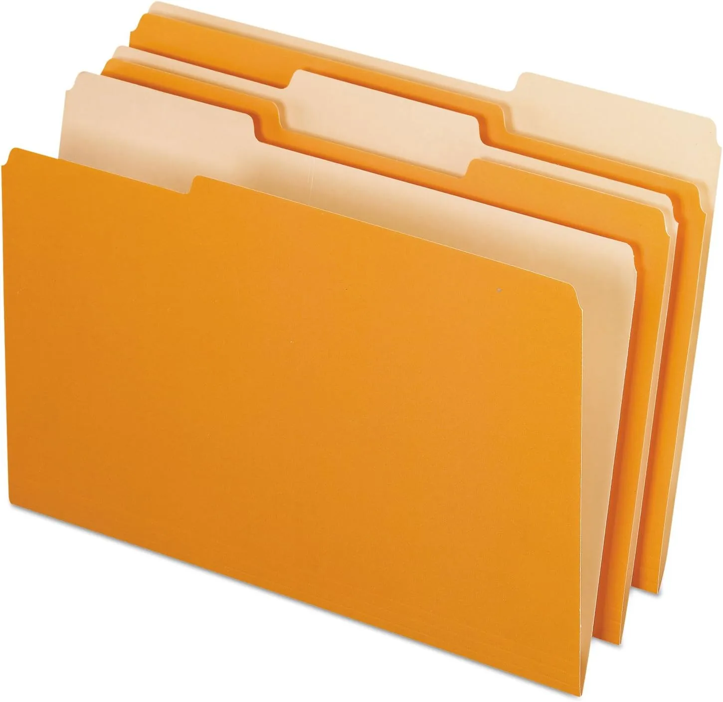 Pendaflex Two-Tone Color File Folders, Legal Size, Orange, 1/3 Cut, 100/BX (153 1/3 ORA)