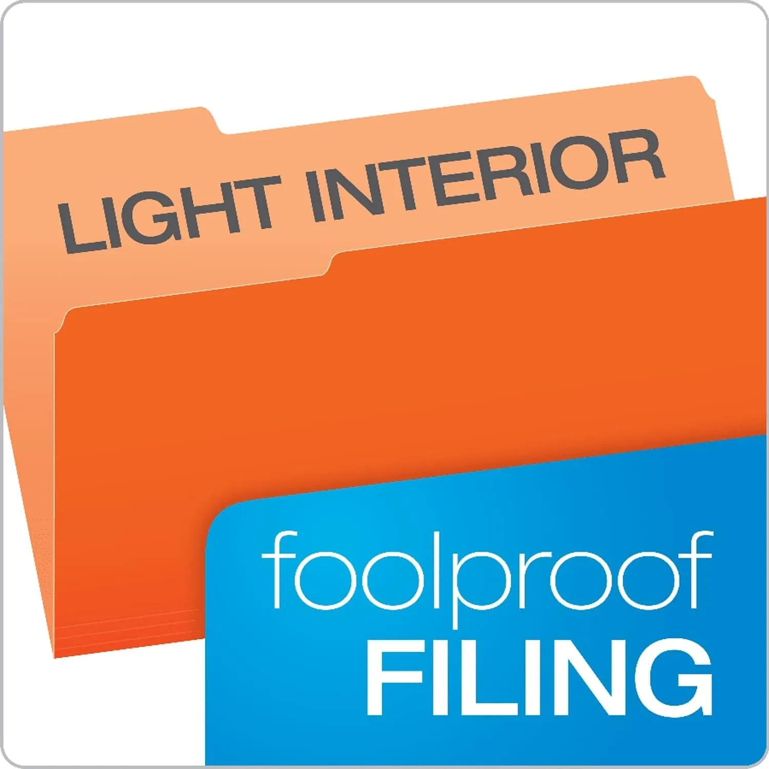 Pendaflex Two-Tone Color File Folders, Legal Size, Orange, 1/3 Cut, 100/BX (153 1/3 ORA)