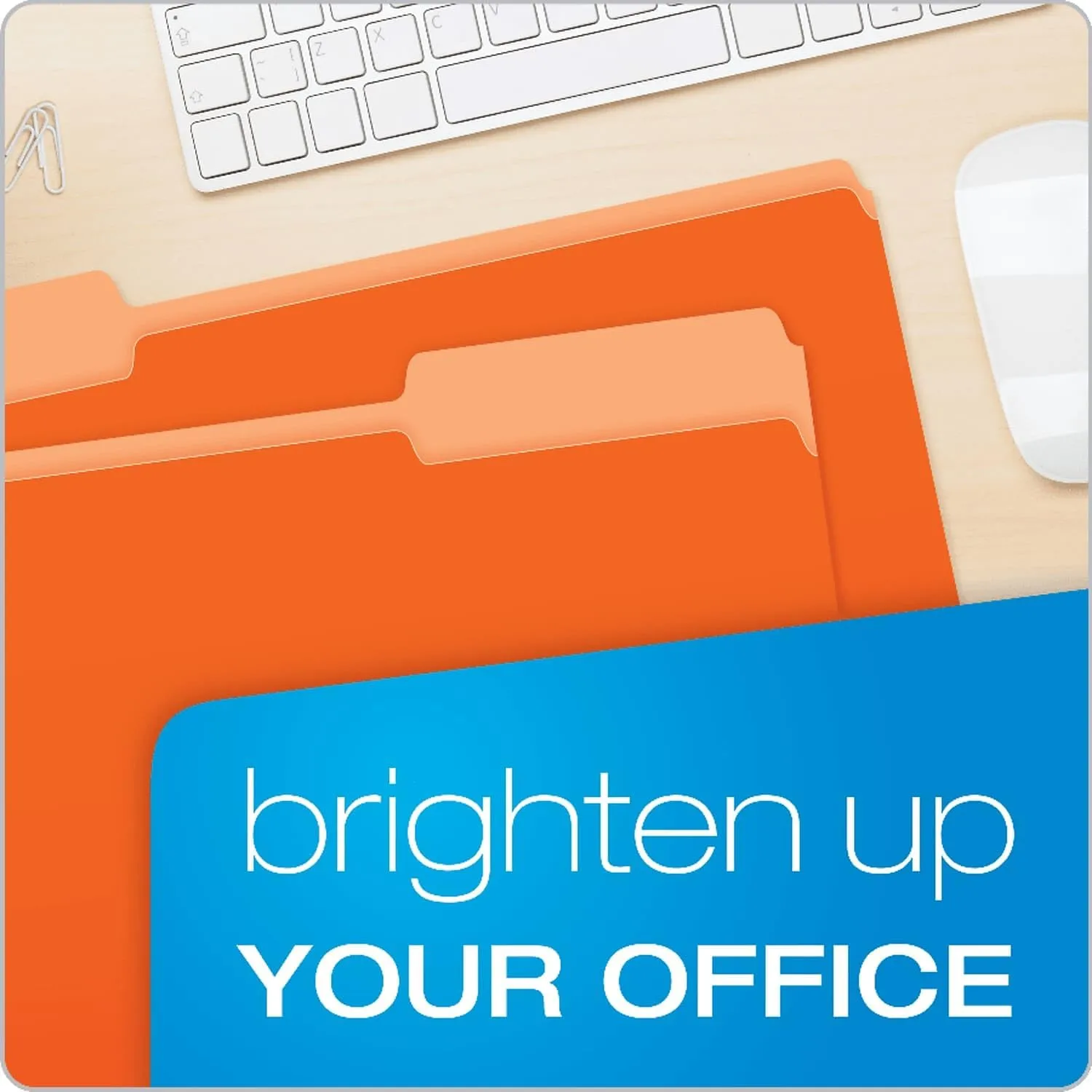 Pendaflex Two-Tone Color File Folders, Legal Size, Orange, 1/3 Cut, 100/BX (153 1/3 ORA)