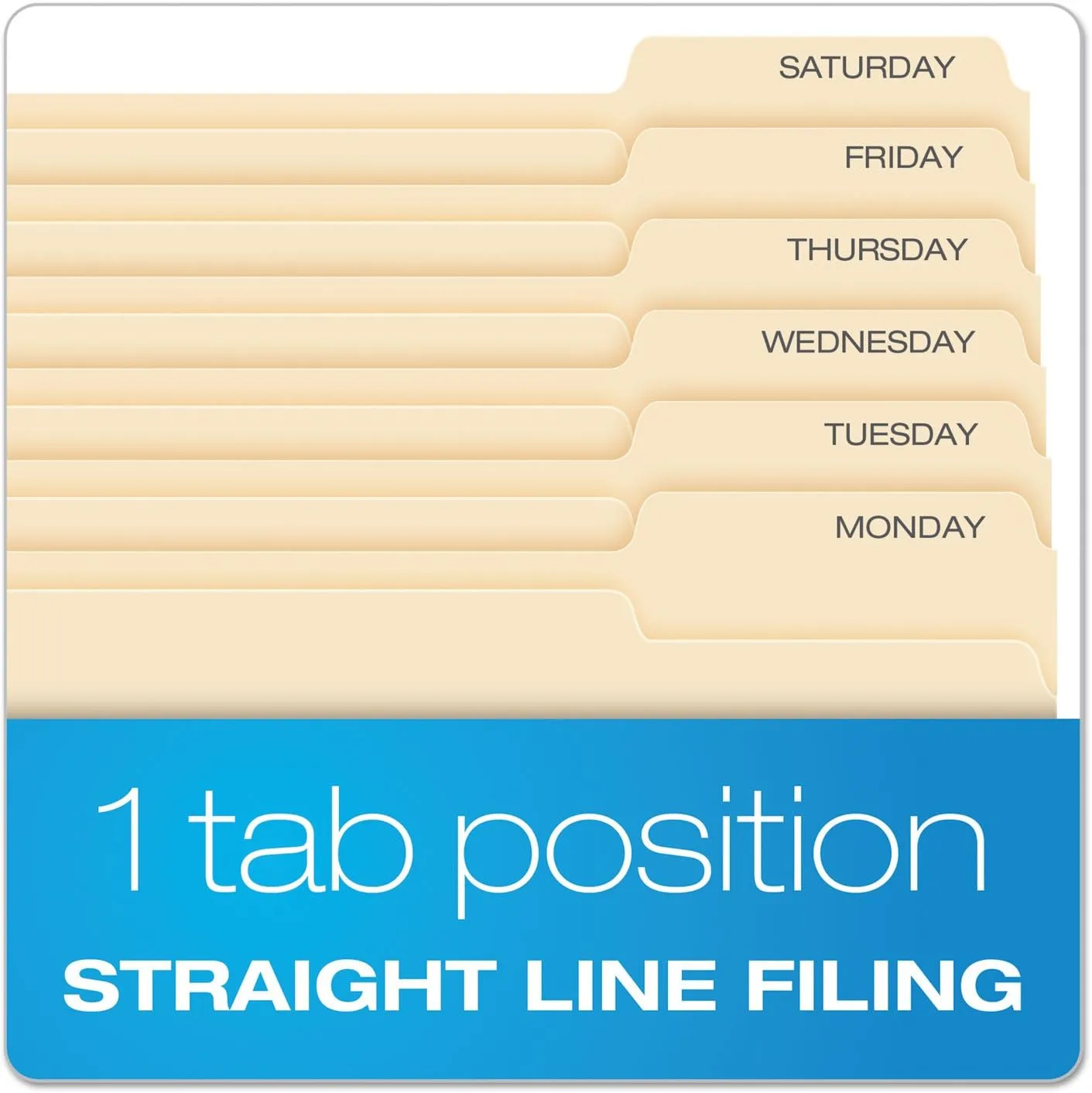 Pendaflex File Folders, Letter Size, Manila, 1/3 Cut, 100/BX (752 1/3-3)
