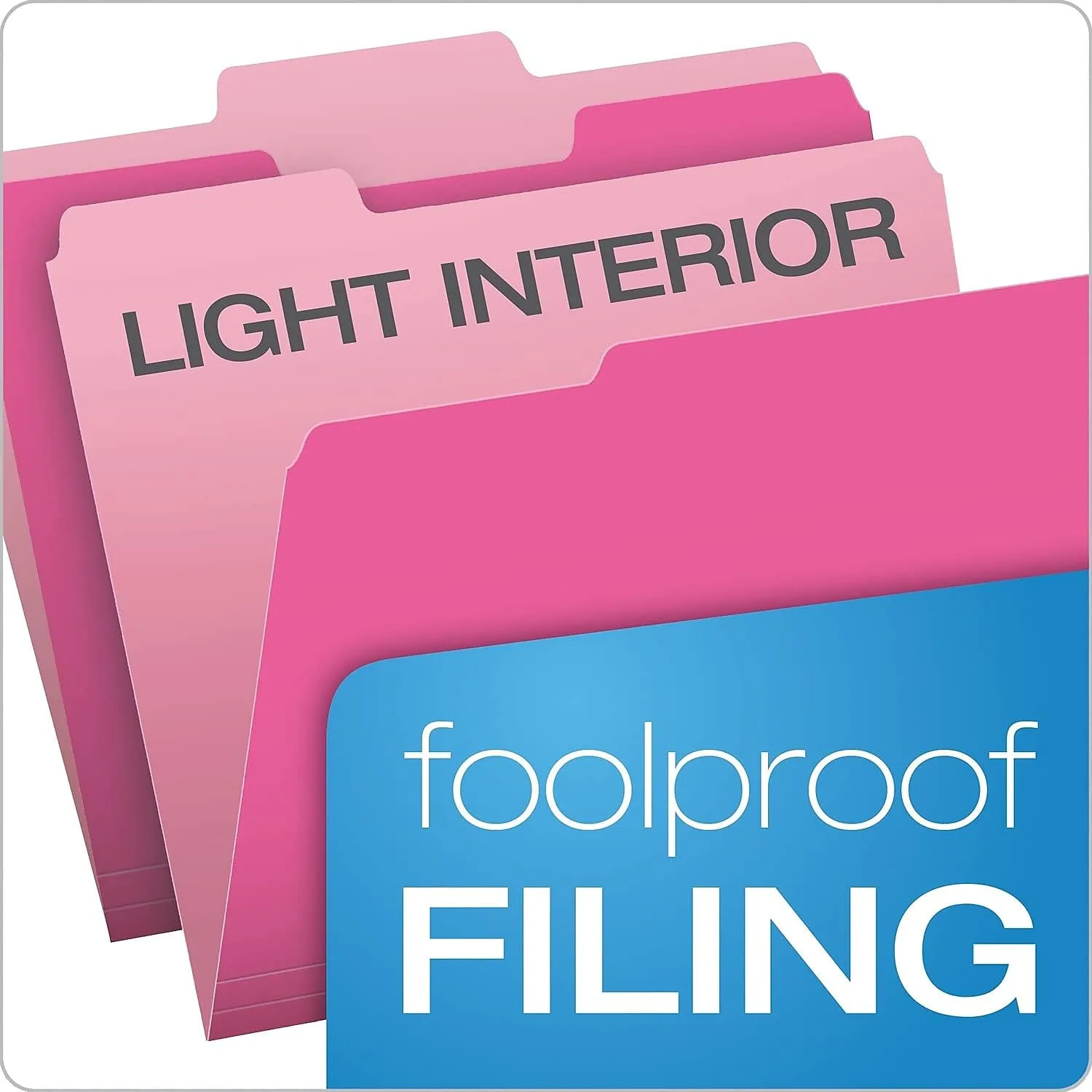 PENDAFLEX Two-Tone Color File Folders, Letter Size, 1/3 Cut, 100 Per box