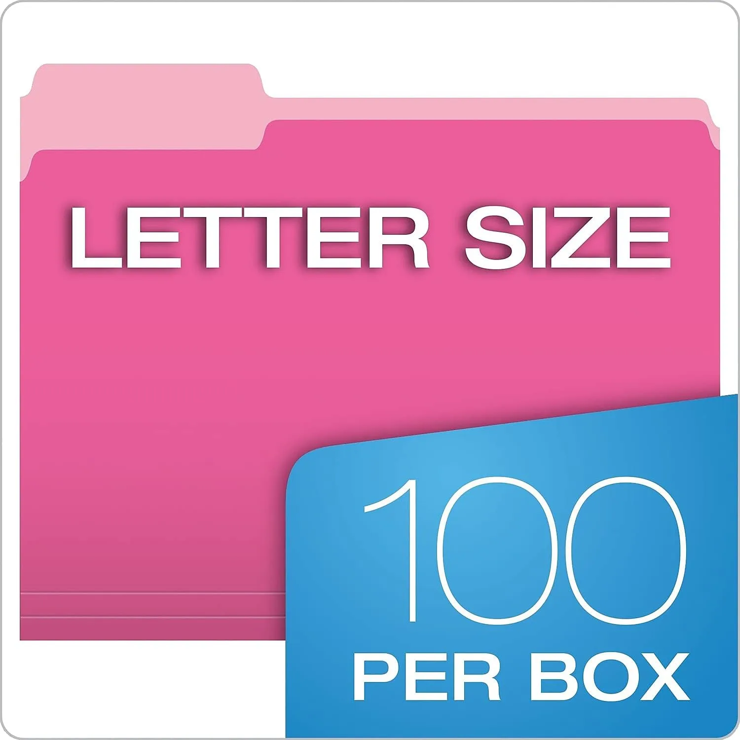 PENDAFLEX Two-Tone Color File Folders, Letter Size, 1/3 Cut, 100 Per box
