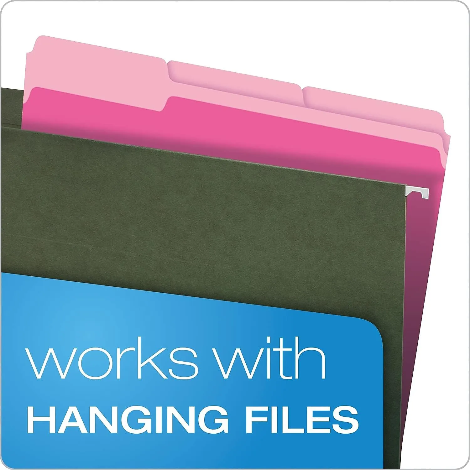 PENDAFLEX Two-Tone Color File Folders, Letter Size, 1/3 Cut, 100 Per box