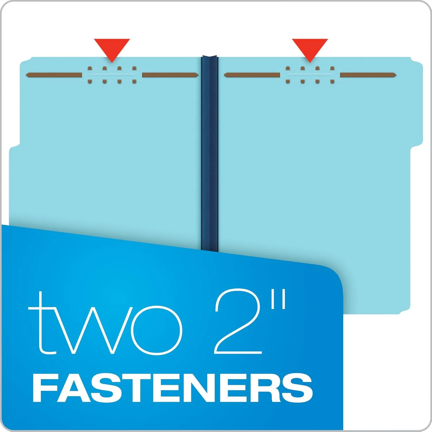 Globe Weis Pendaflex Pressboard Fastener Folders, Letter Size, Light Blue, 1" Expansion, 1/3 Cut, 25/BX