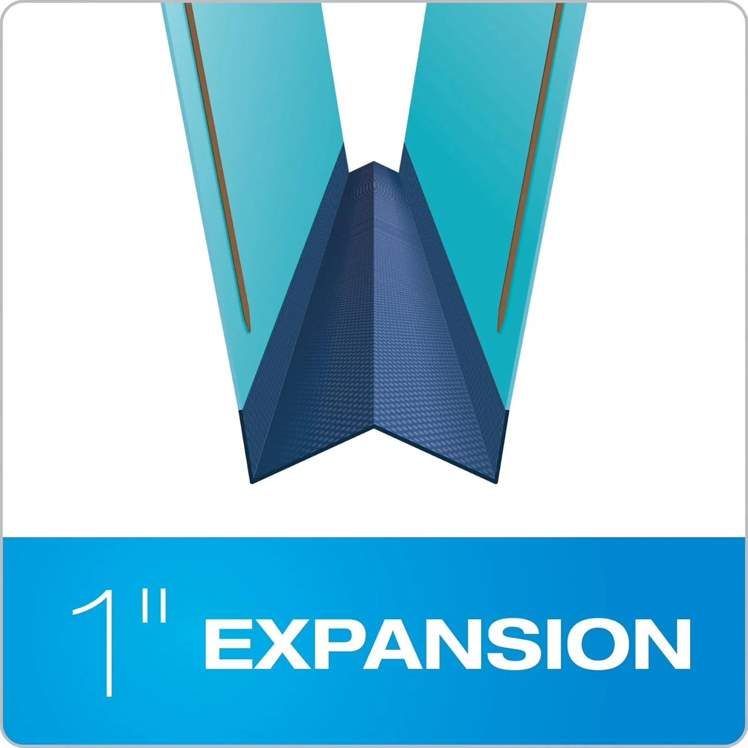 Globe Weis Pendaflex Pressboard Fastener Folders, Letter Size, Light Blue, 1" Expansion, 1/3 Cut, 25/BX