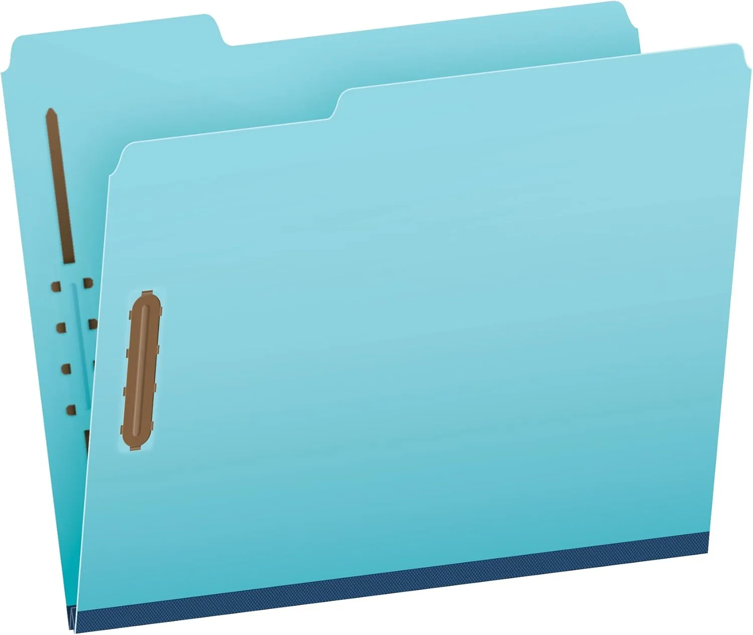 Globe Weis Pendaflex Pressboard Fastener Folders, Letter Size, Light Blue, 1" Expansion, 1/3 Cut, 25/BX