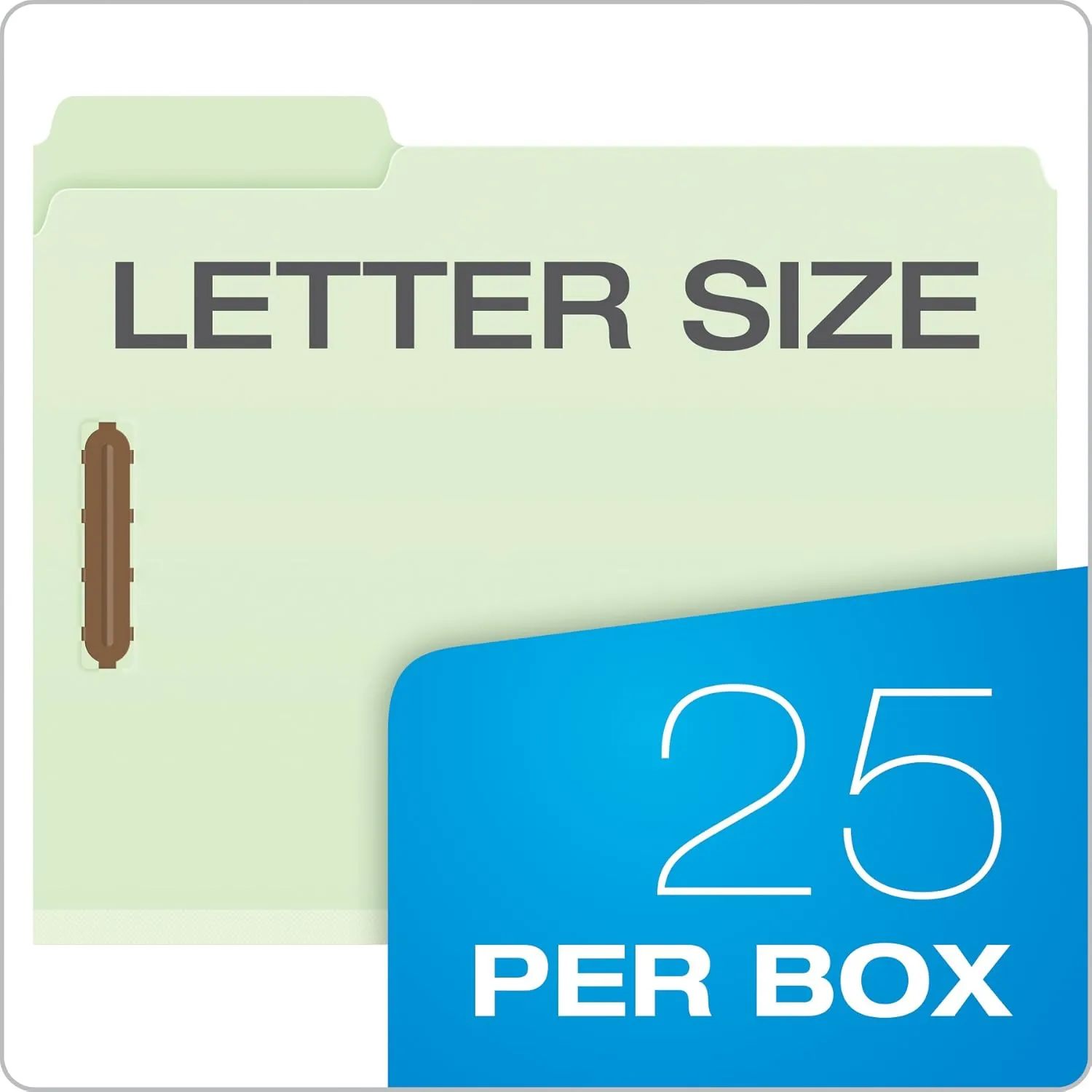 Pendaflex Pressboard Fastener Folder, Letter, 2" Expansion, Green, 25/Box (17181)