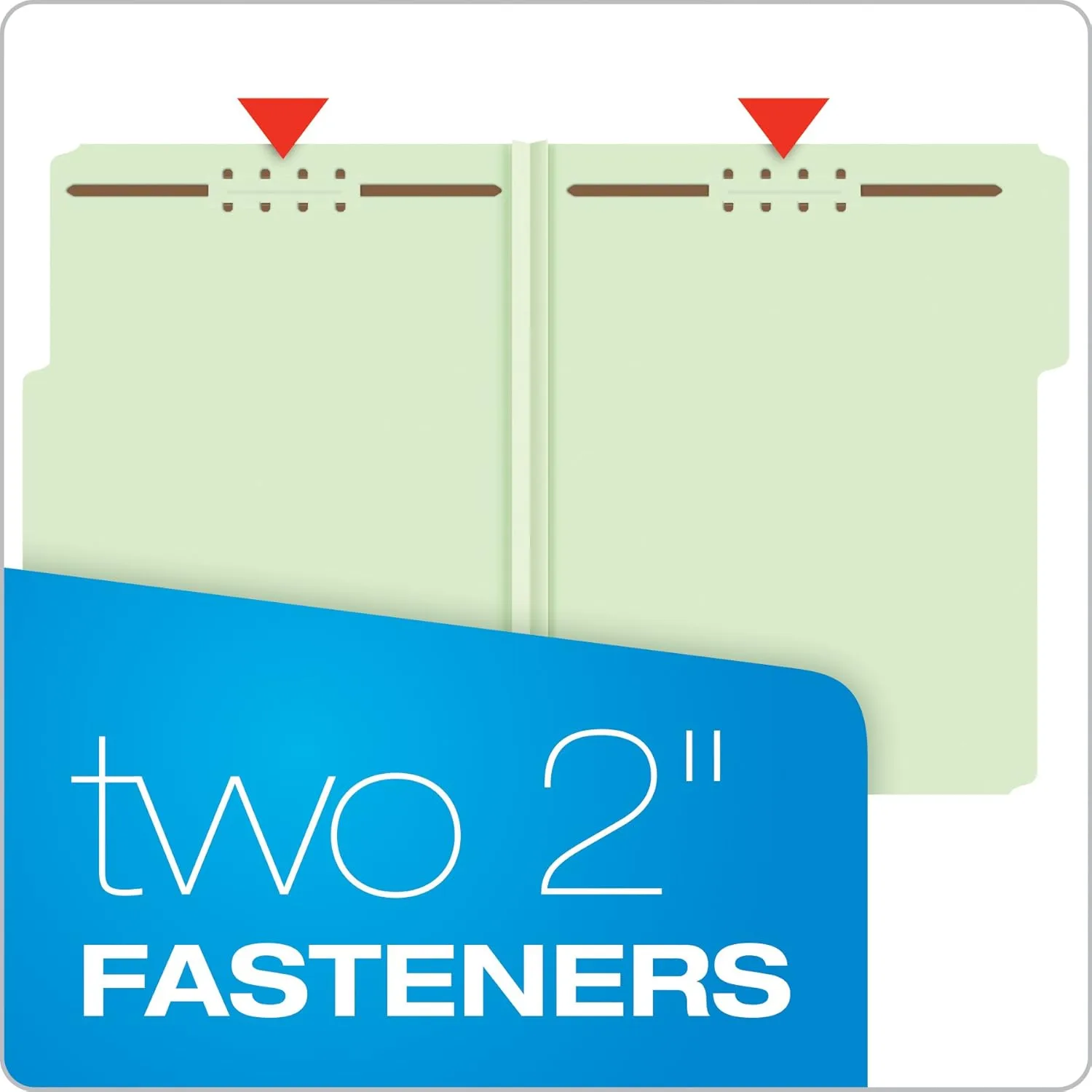 Pendaflex Pressboard Fastener Folder, Letter, 2" Expansion, Green, 25/Box (17181)